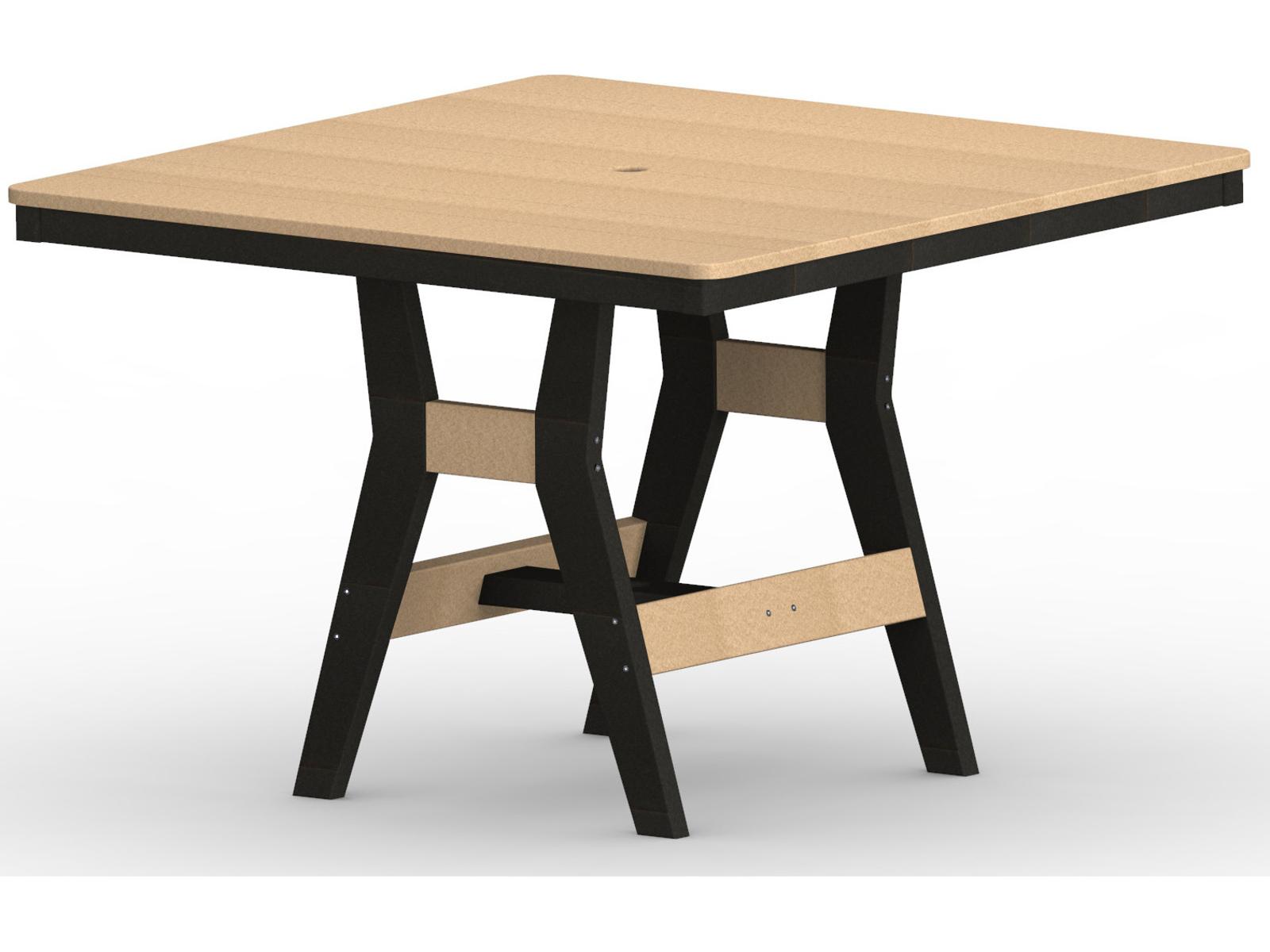 Berlin Gardens Harbor Recycled Plastic Square Outdoor Patio Bar Height Table