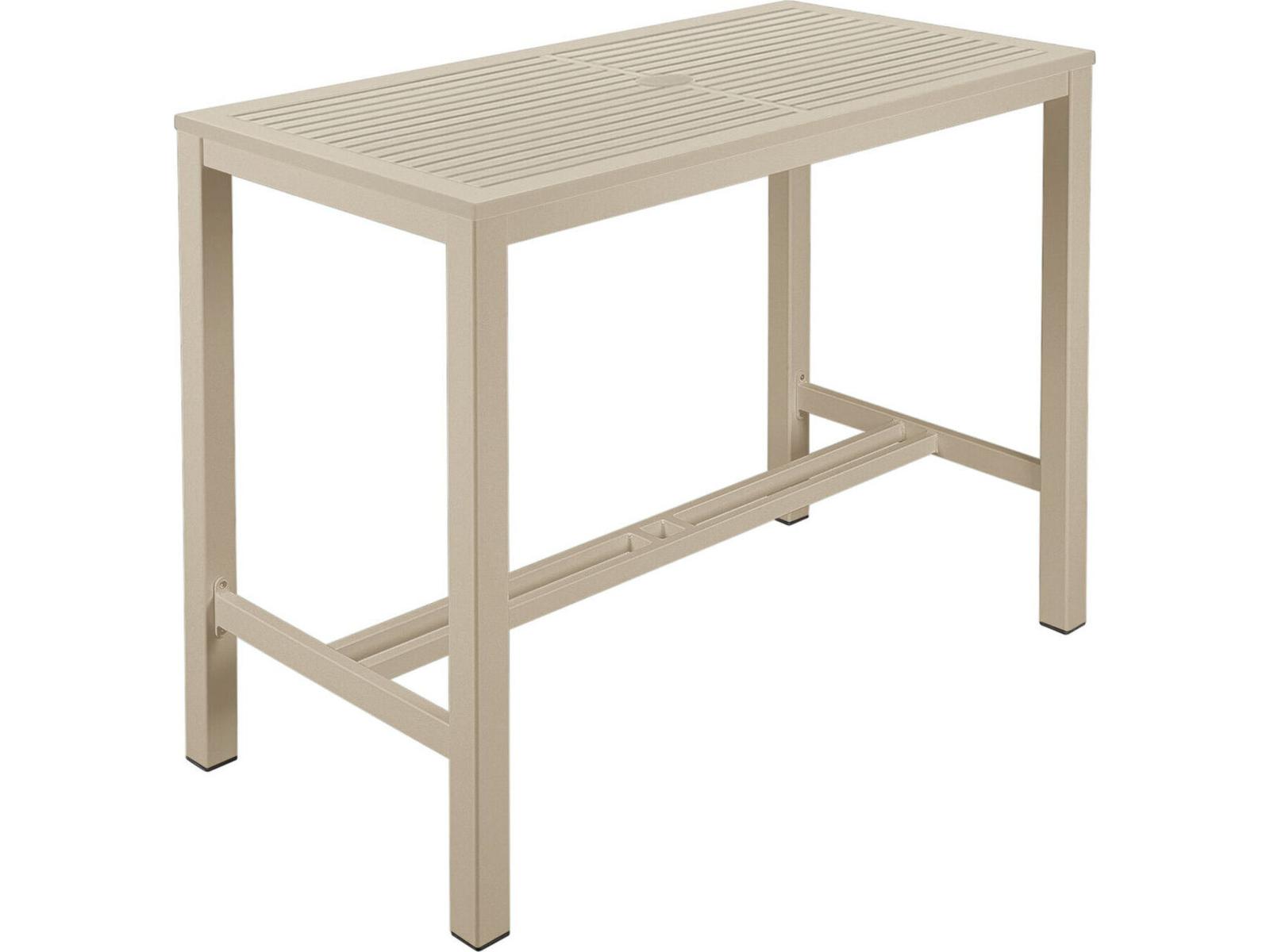 Barlow Tyrie Aura Bar Table Champagne Powder-Coated Aluminum 55"W x 28"D x 41"H
