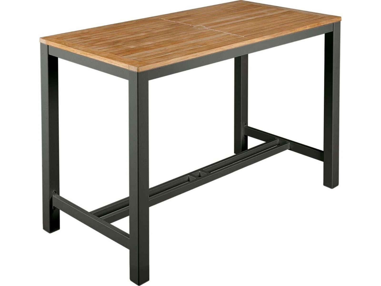 Barlow Tyrie Aura Counter Table Graphite Powder-Coated Aluminum 55"W x 28"D x 36"H