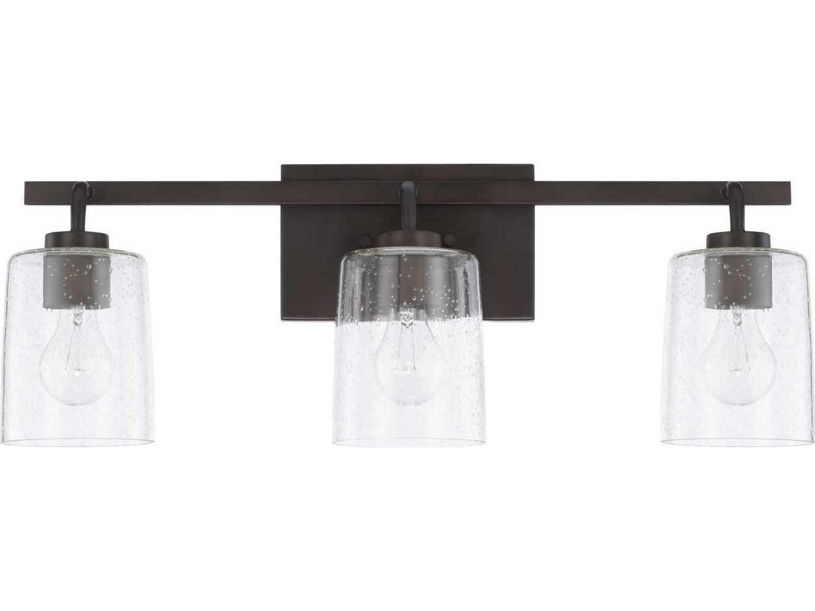 Capital Lighting Greyson 3-Light Bronze Glass Vanity Light