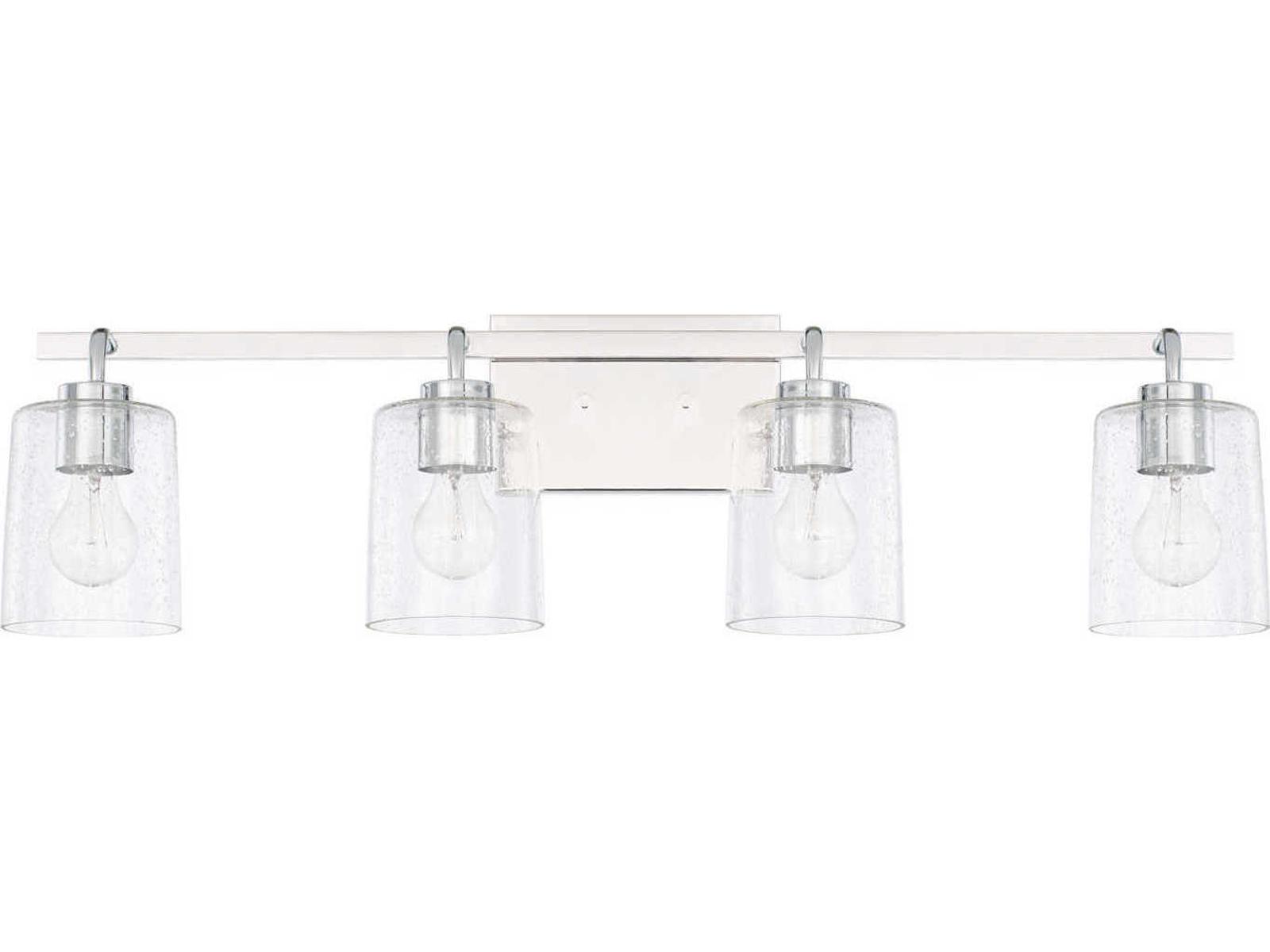 Capital Lighting Greyson 4-Light Chrome Glass Vanity Light