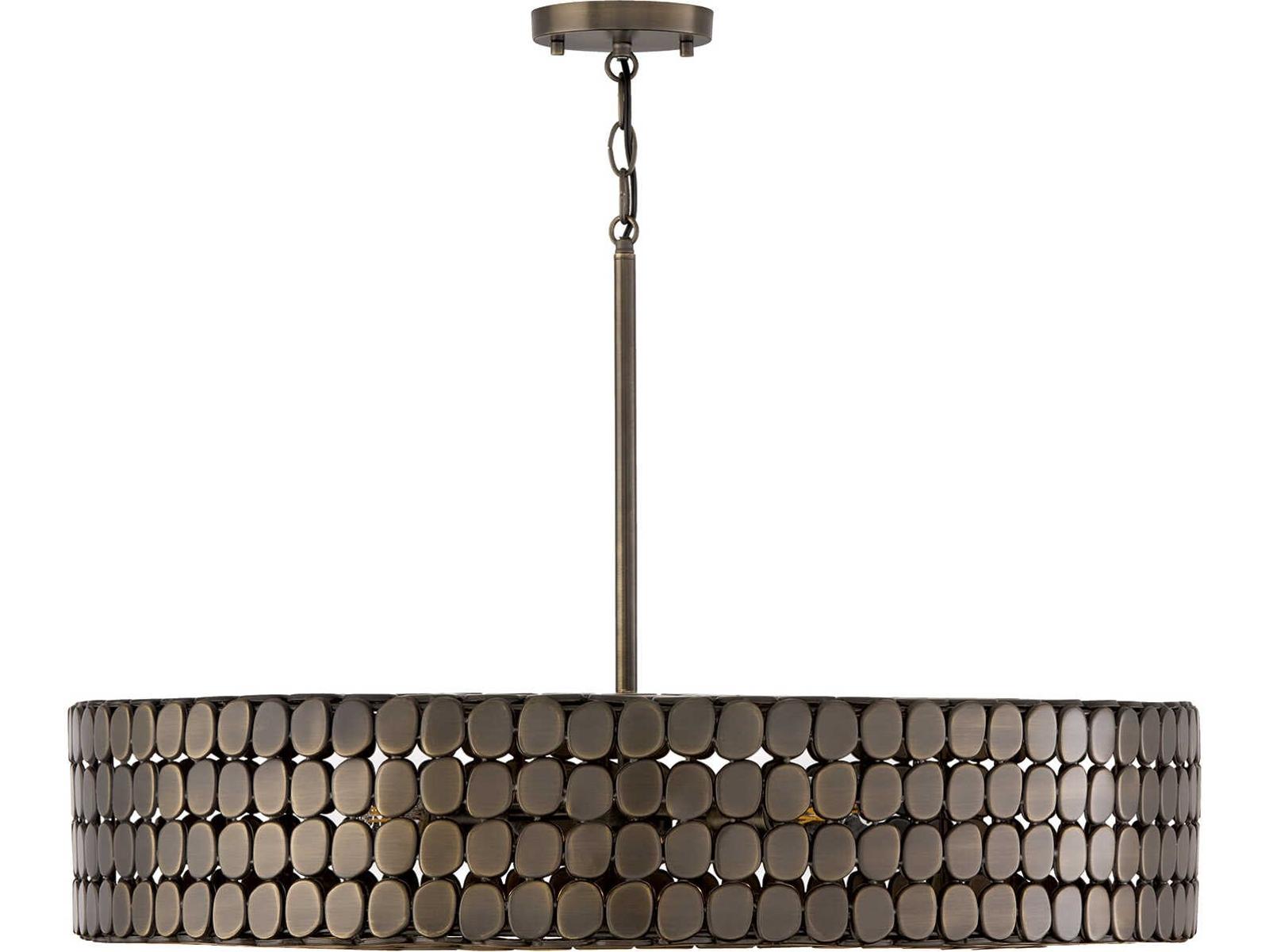 Capital Lighting Eliana 4-Light Dark Brass Drum Chandelier