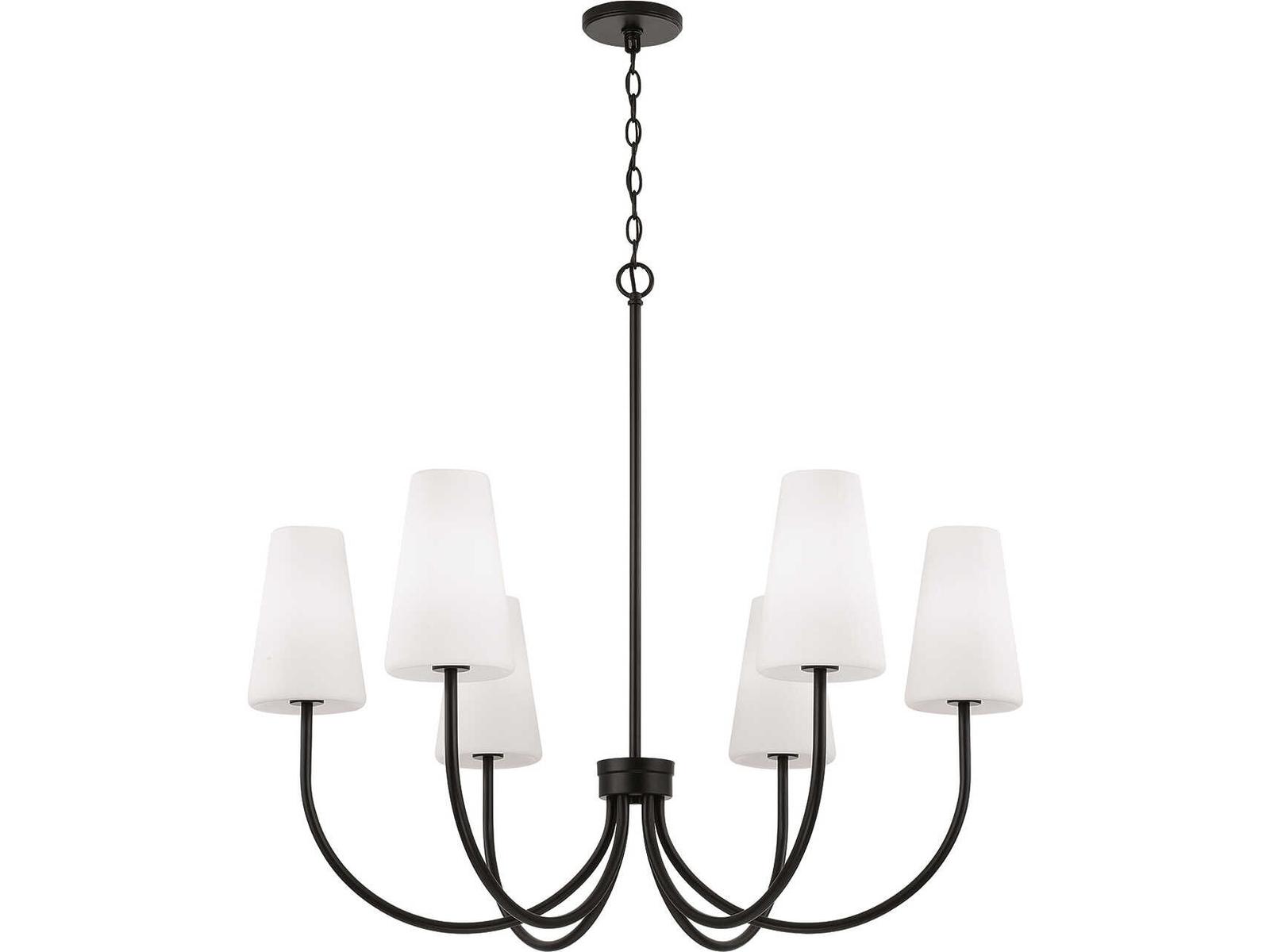 Capital Lighting Averitt 6-Light Matte Black Candelabra Chandelier
