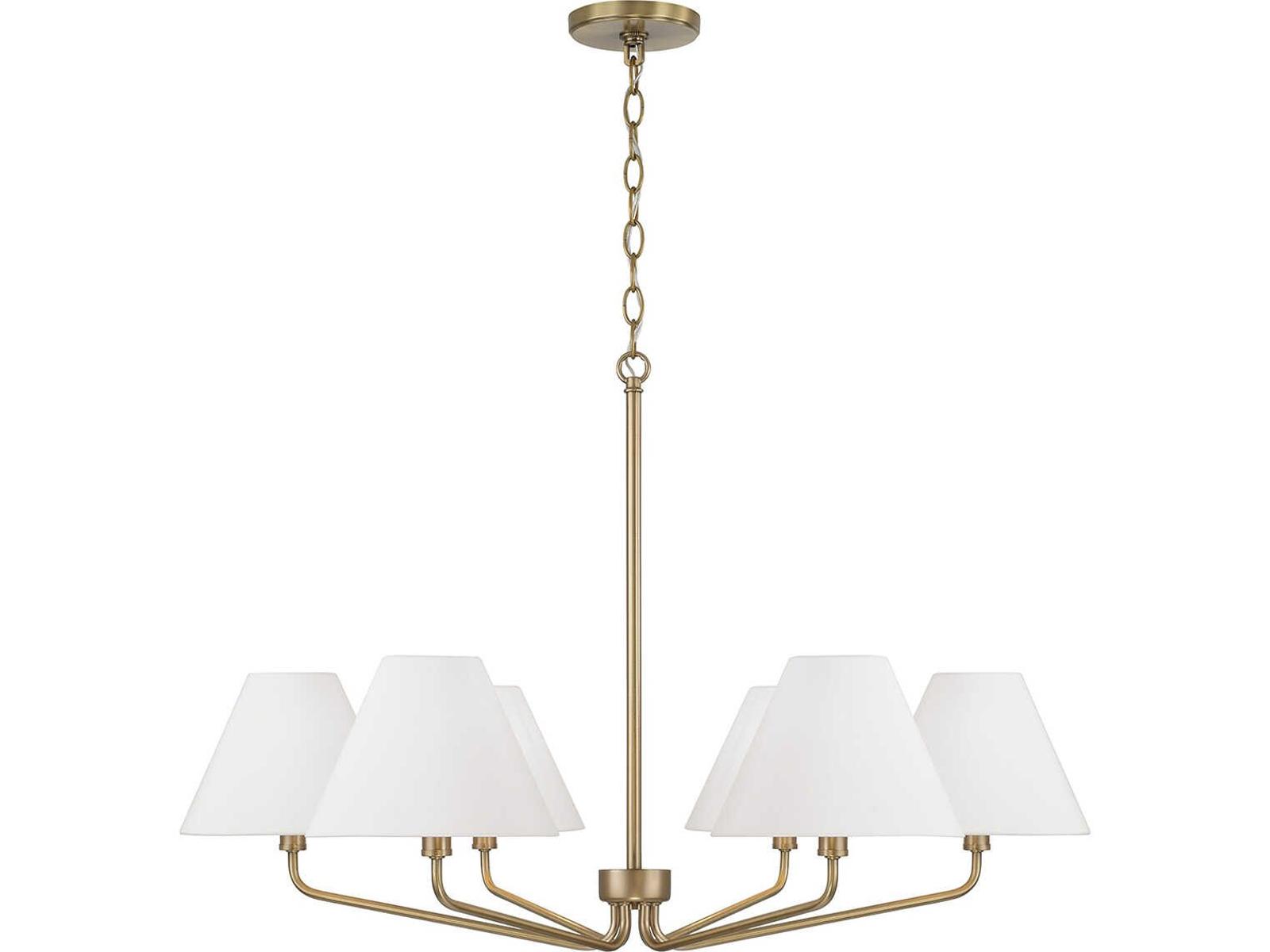 Capital Lighting Chadwick 6-Light Aged Brass Candelabra Chandelier