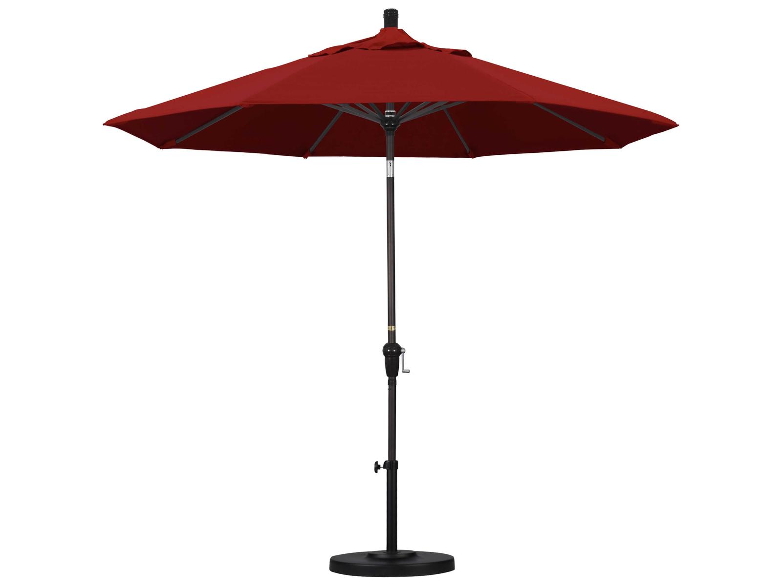 California Patio Umbrella Custom Sunset Series 9 Foot Octagon Market Aluminum Patio Umbrella with Crank Lift System