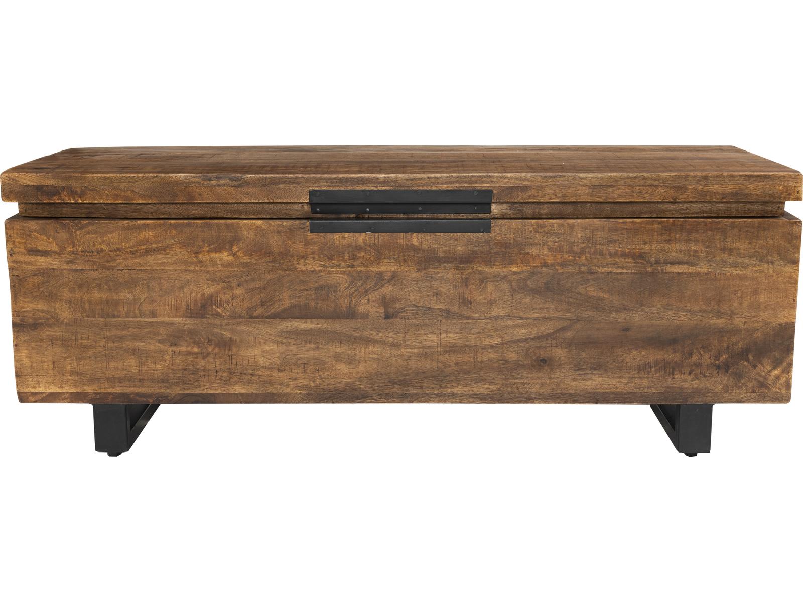 Classic Home Greyson Honey Brown Mango Wood Storage Trunk