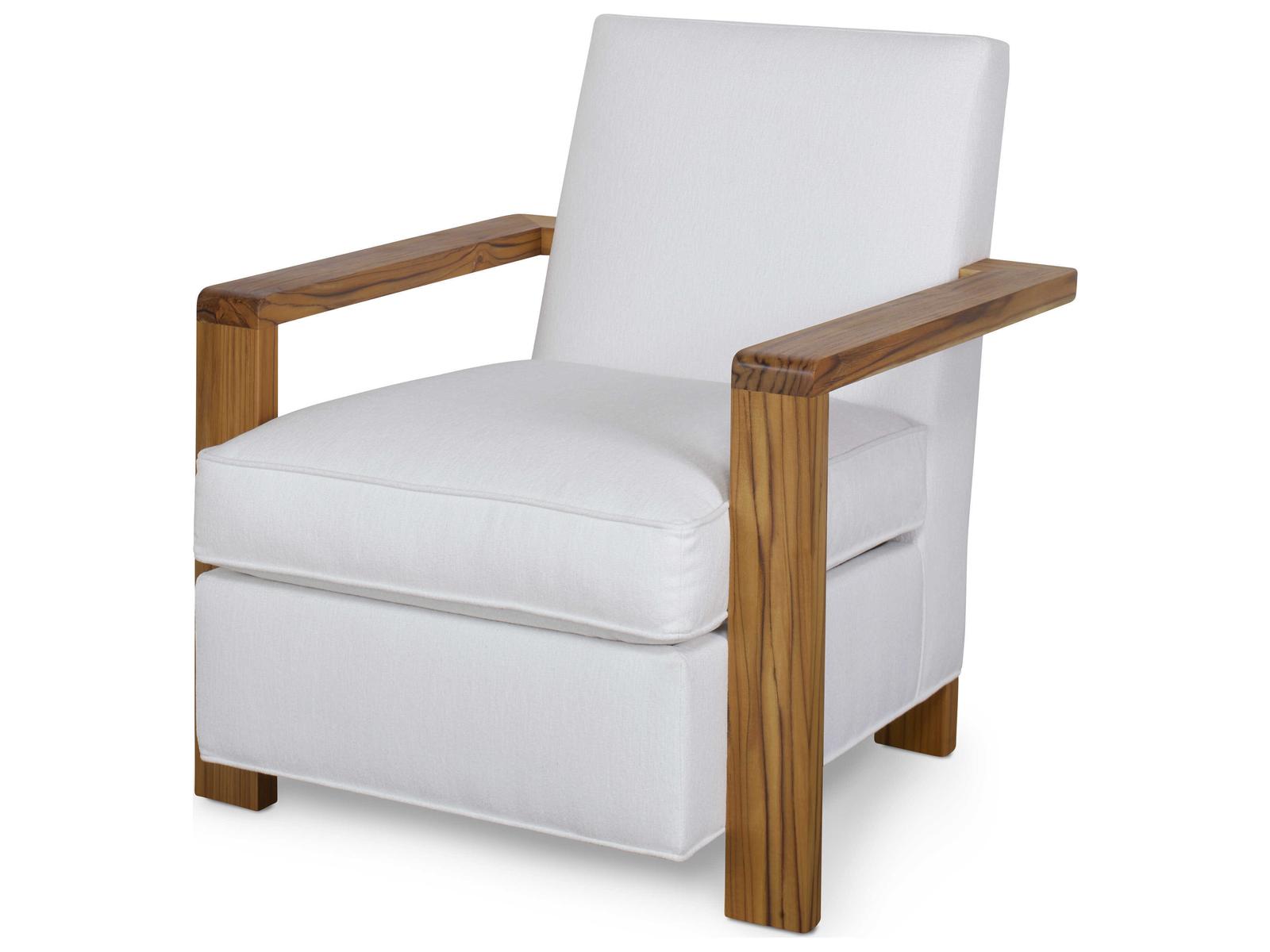 Century Outdoor Carrier And Company Teak Cushion Lounge Chair