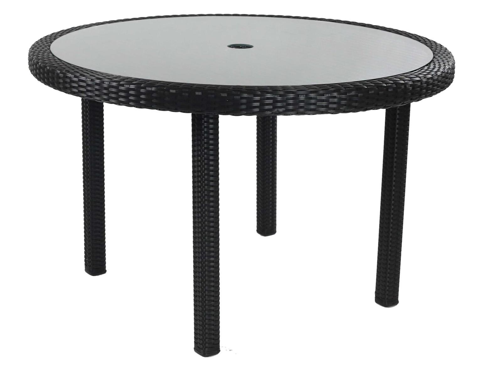 Caluco Dijon Wicker Majestick Black Round Patio Dining Table