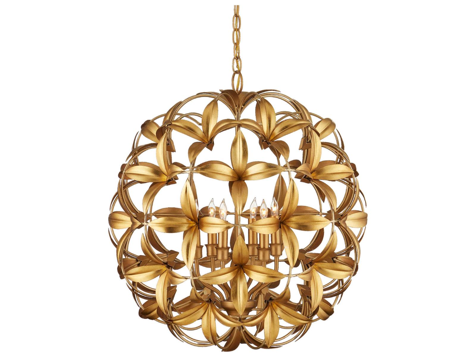 Currey & Company Helenium 6-Light Gold Candelabra Chandelier