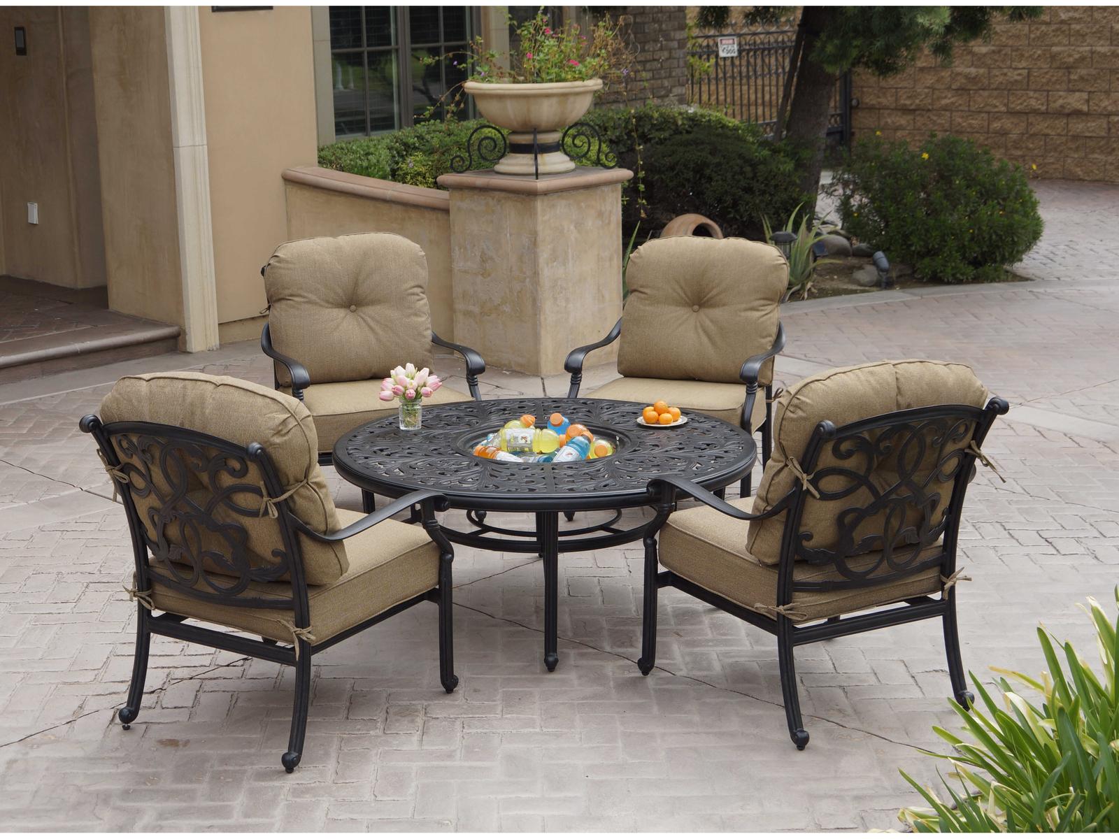 Darlee Outdoor Living Santa Monica Fire Pit Conversation Set - Thumbnail 2