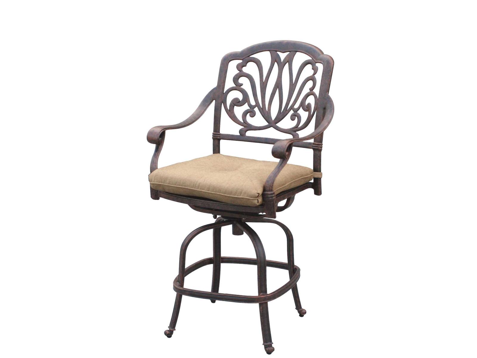 Darlee Outdoor Living Elisabeth Cast Aluminum Antique Bronze Swivel Counter Height Stool