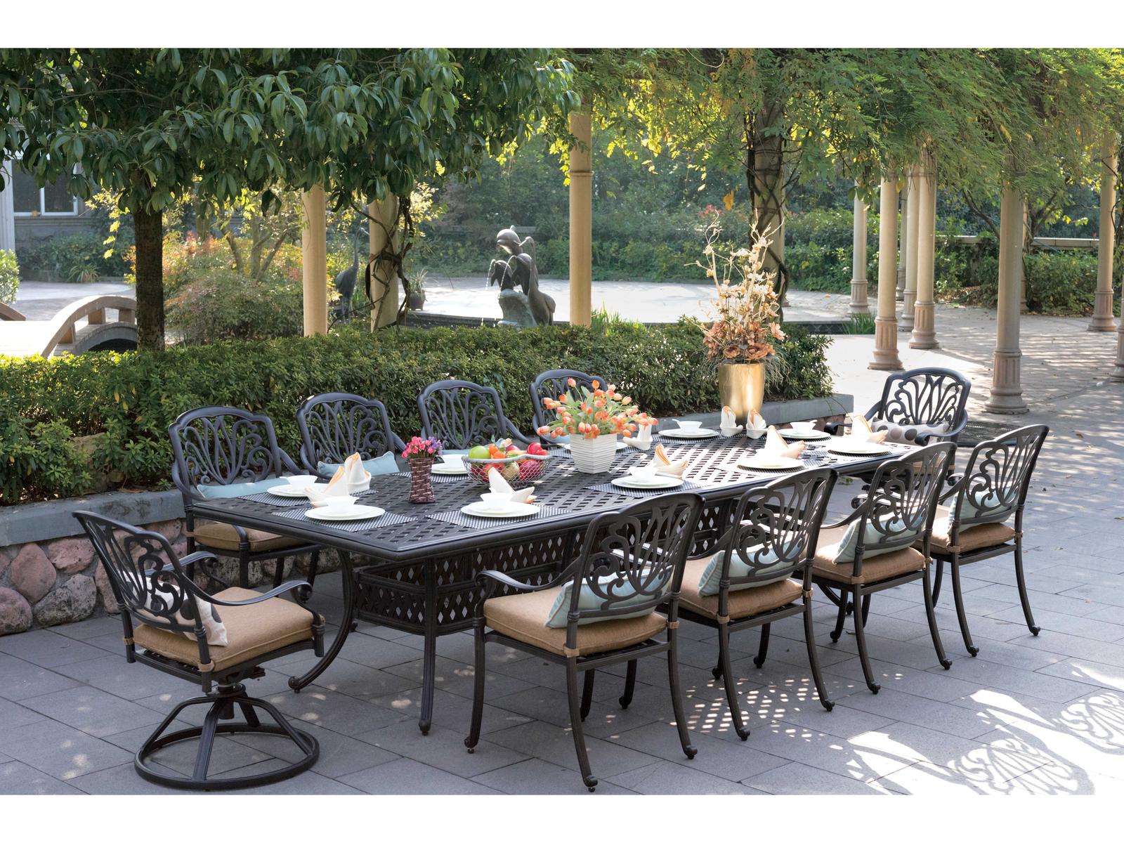 Darlee Outdoor Living Elisabeth Antique Bronze Cast Aluminum Dining Set