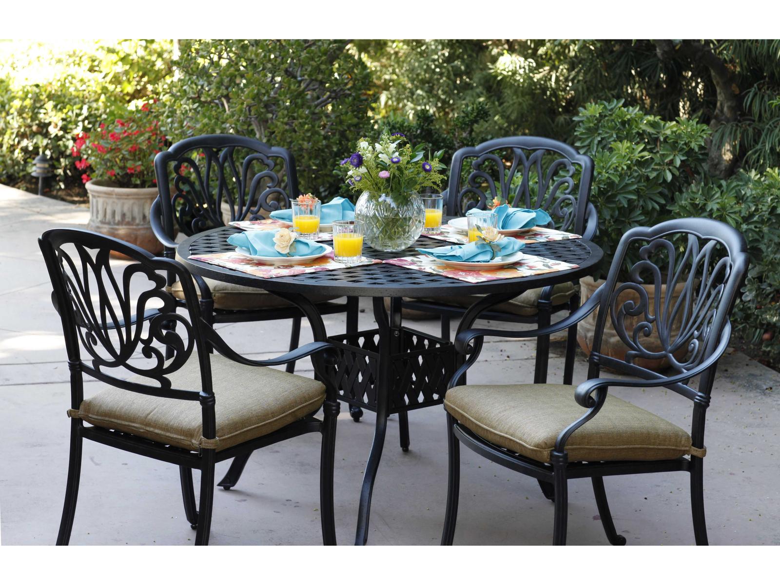 Darlee Outdoor Living Elisabeth Antique Bronze Cast Aluminum Dining Set