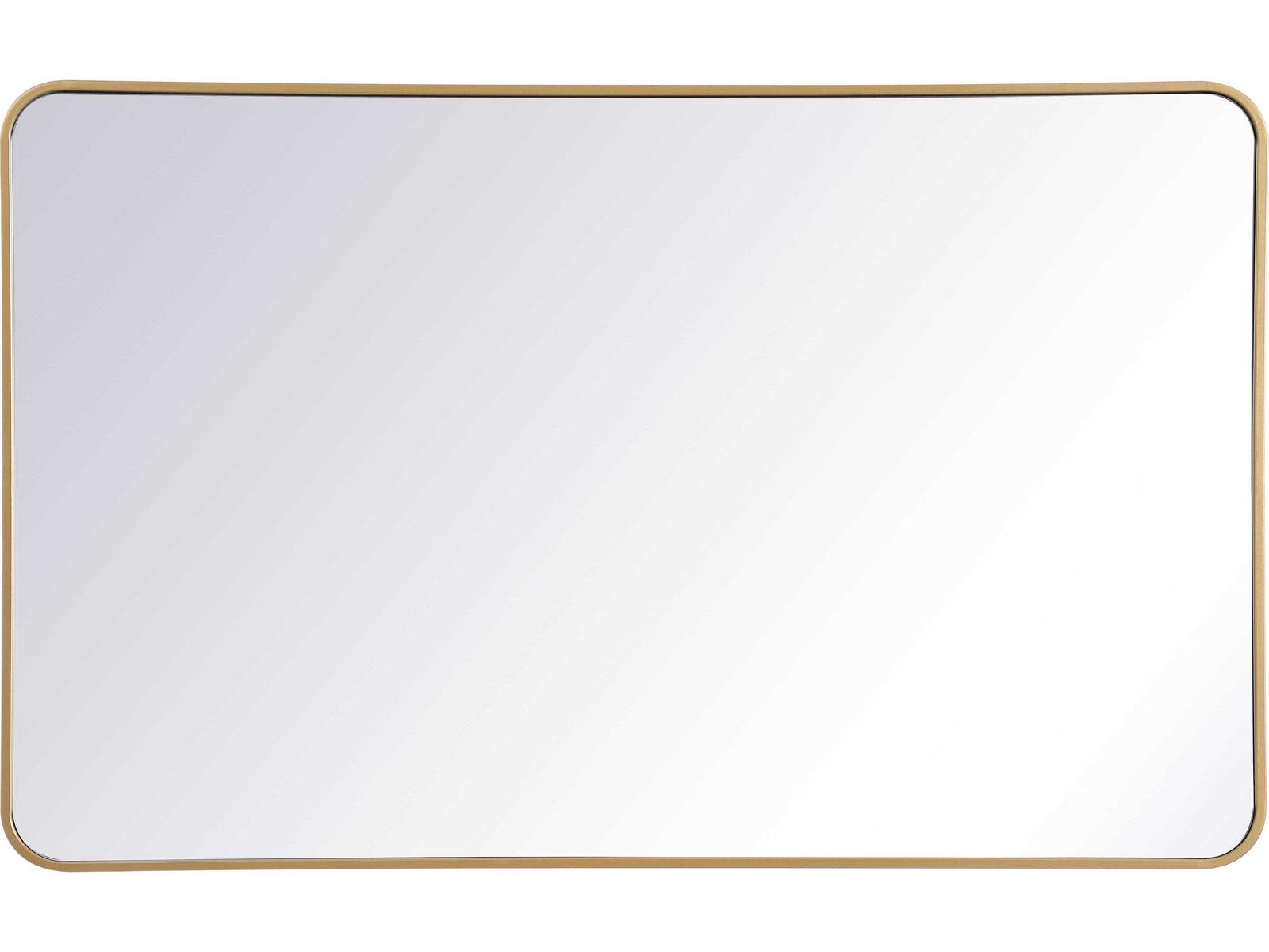 Elegant Lighting Evermore Brass Rectangular Wall Mirror