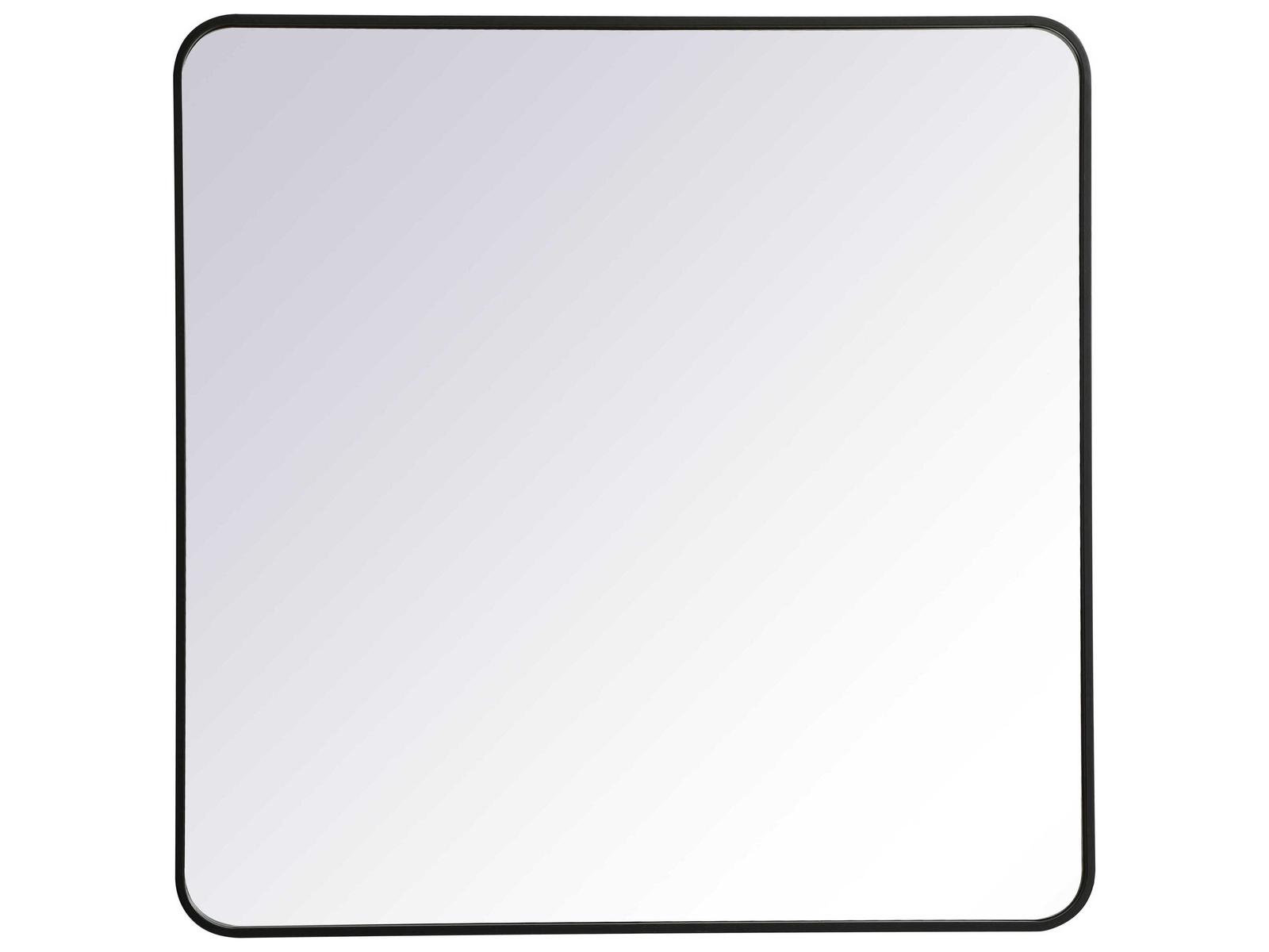 Elegant Lighting Evermore Black Rectangular Wall Mirror