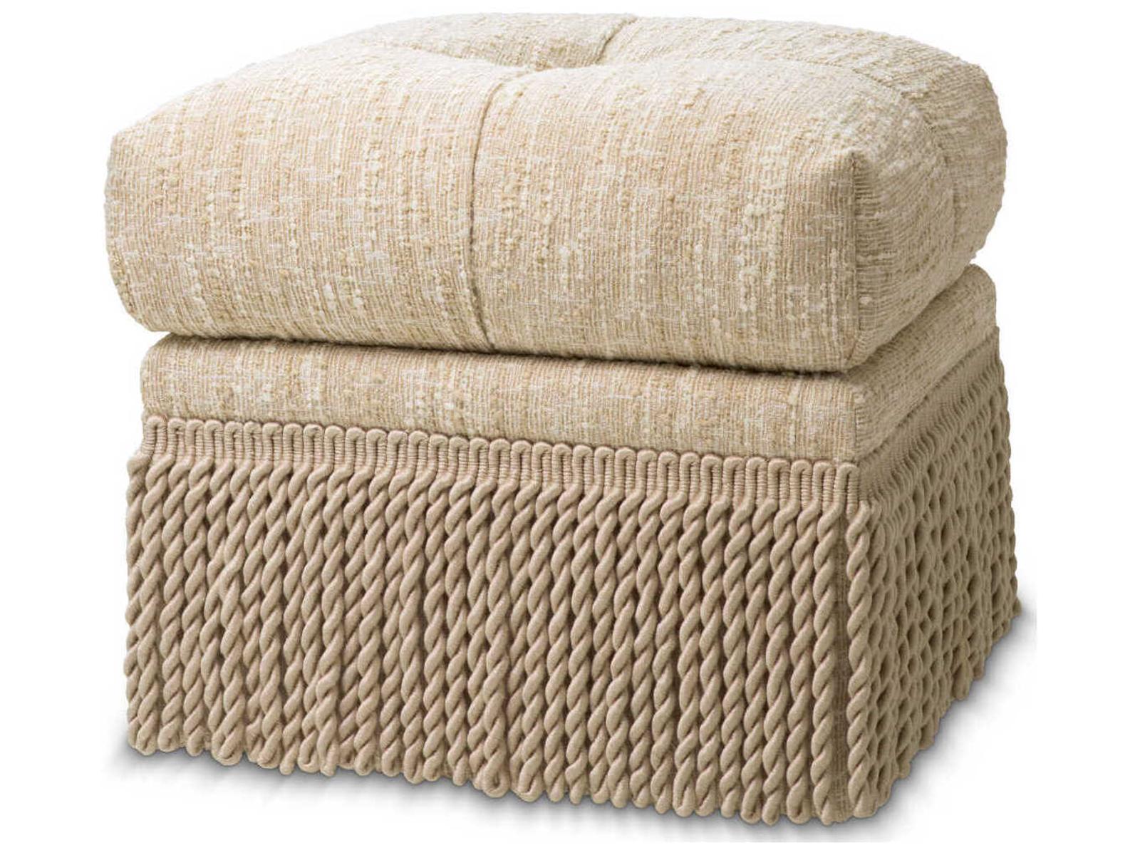 Eichholtz Dorantes Boucle Sonata Cream Upholstered Accent Stool