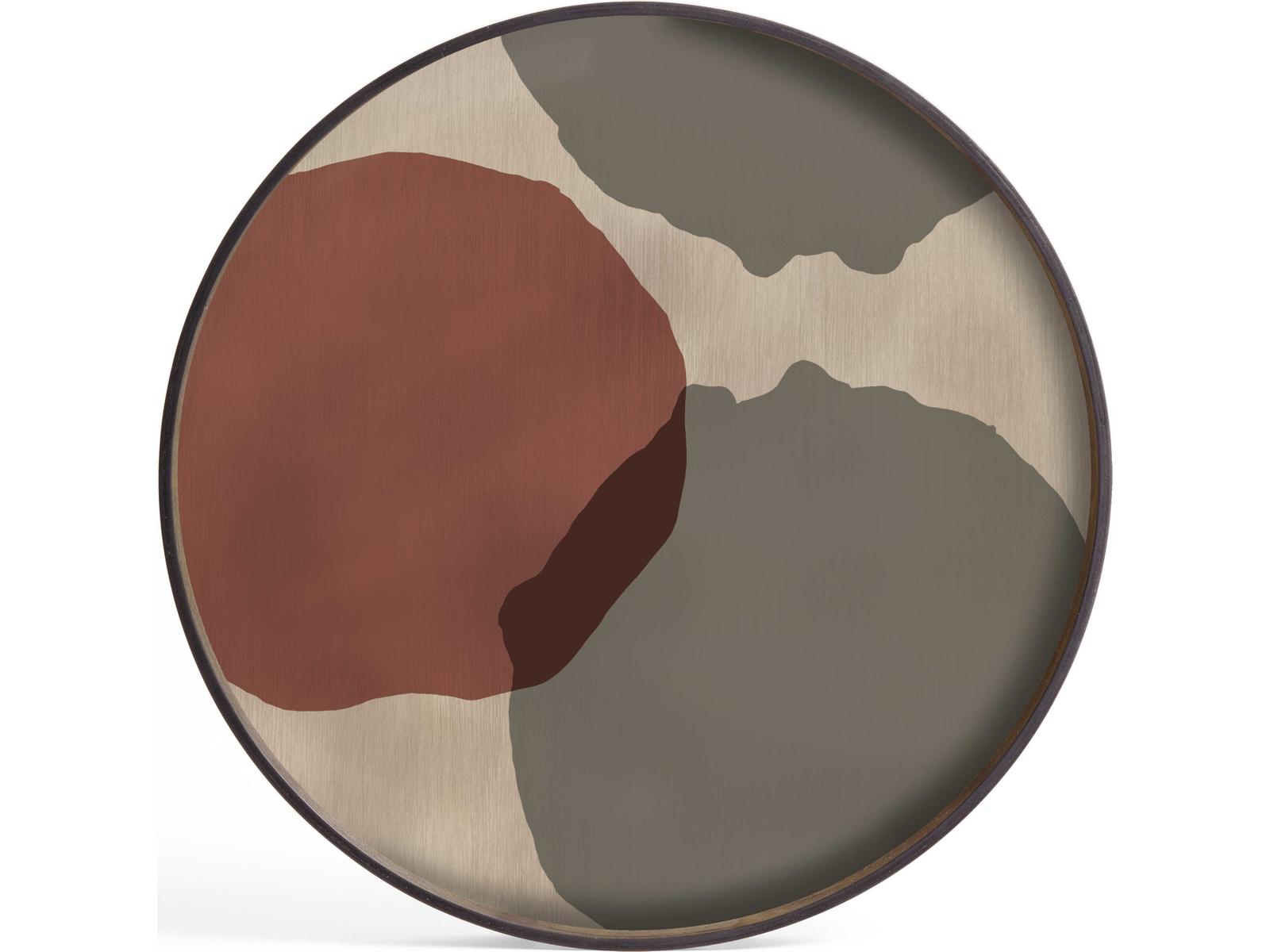 Overlapping Dots Round Glass Tray