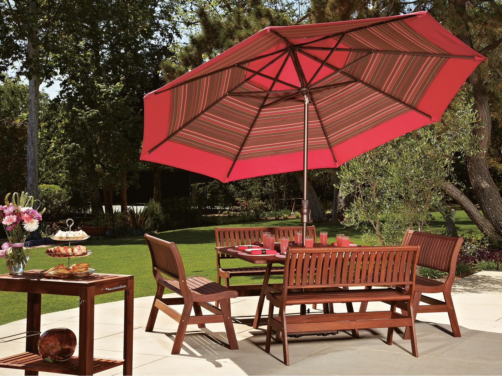 Treasure Garden 11 Foot Octagon Market Umbrella  Crank Lift Collar Tilt  Aluminum Frame | LuxeDecor