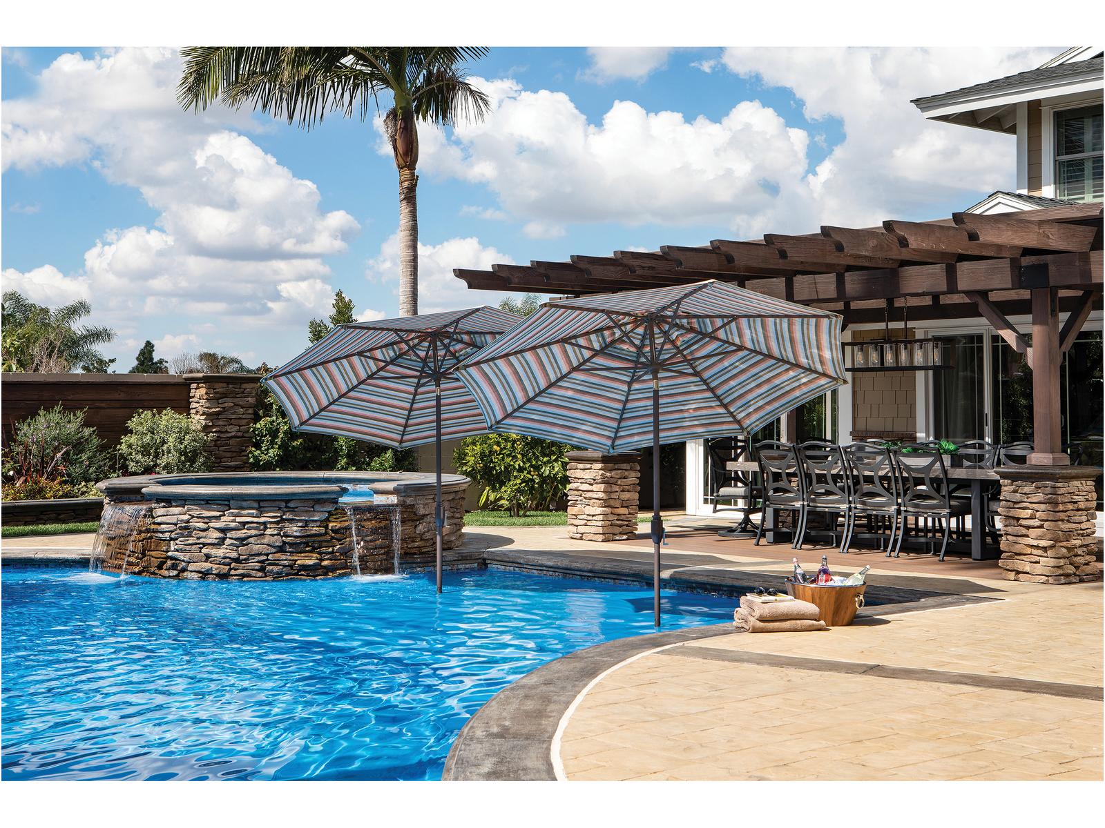 9 foot patio umbrella with crank Treasure Garden Glide Tilt 9 Foot Octagon Aluminum Market Umbrella with  Crank Lift