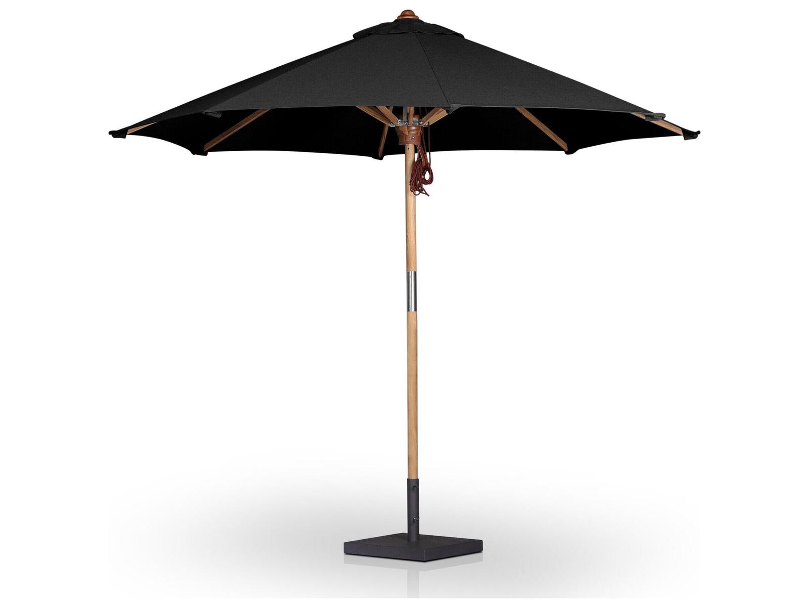 Four Hands Outdoor Garwood Baska Arashi Black Fine Sanded Teak Umbrella