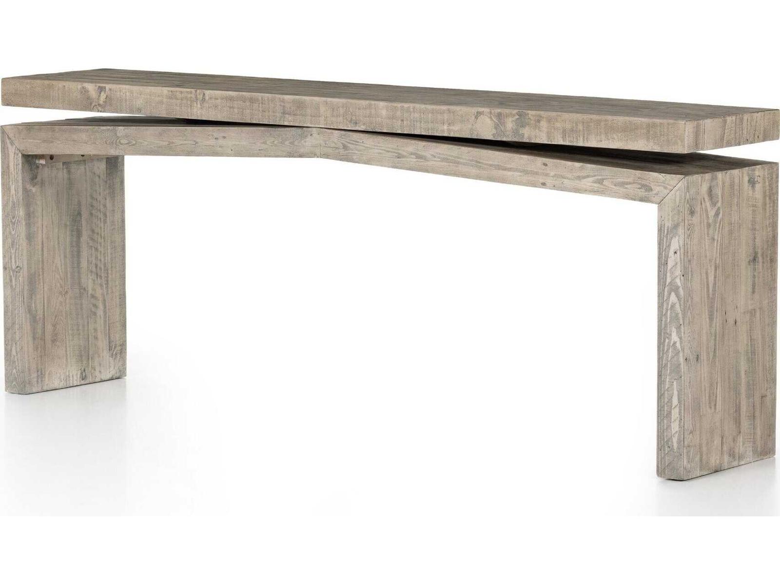 Four Hands Sierra Matthes Rectangular Wood Weathered Wheat Console Table