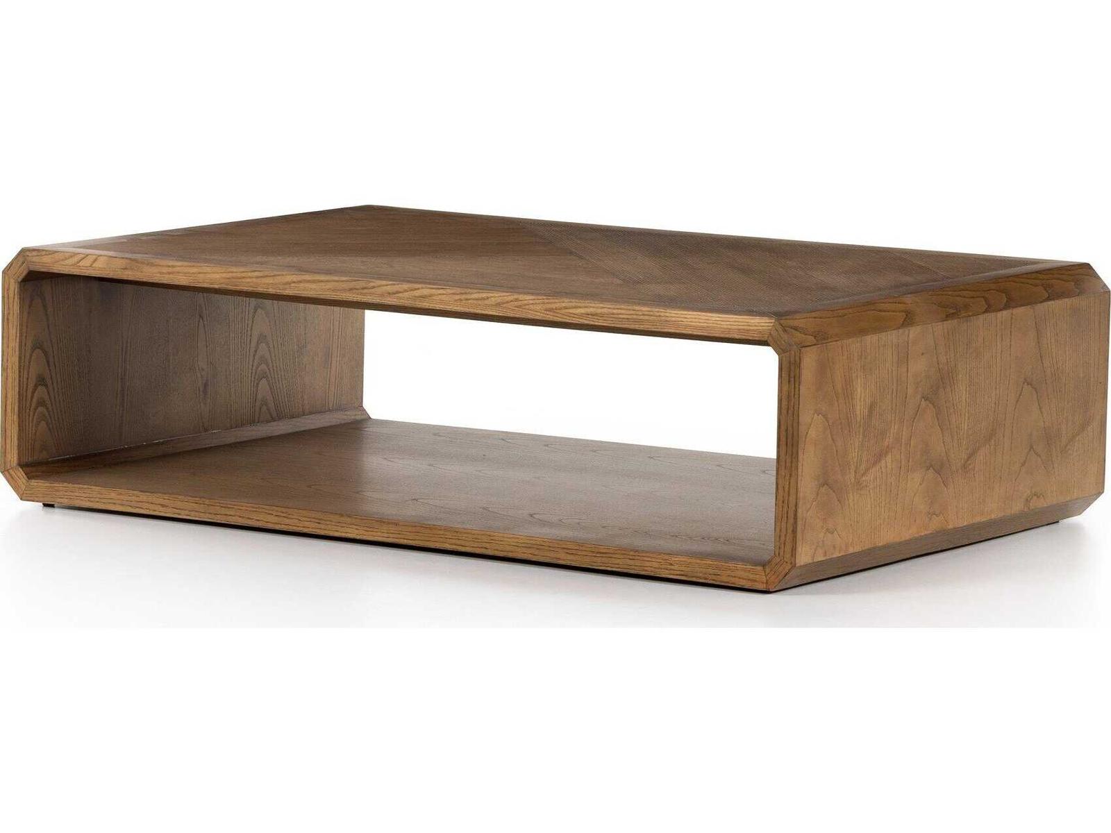 Four Hands Caspian Rectangle Coffee Table — Natural Ash Wood