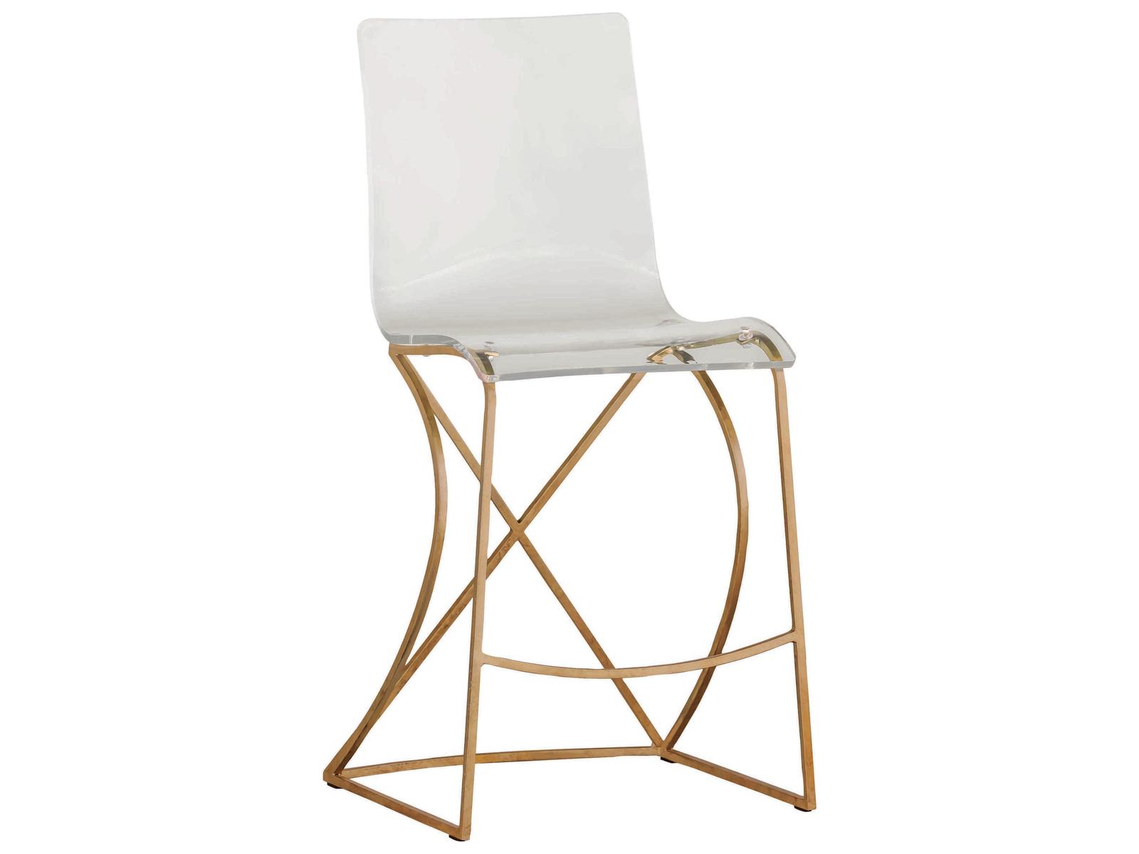 Gabby Johnson Antique Gold & Clear Acrylic Counter Stool