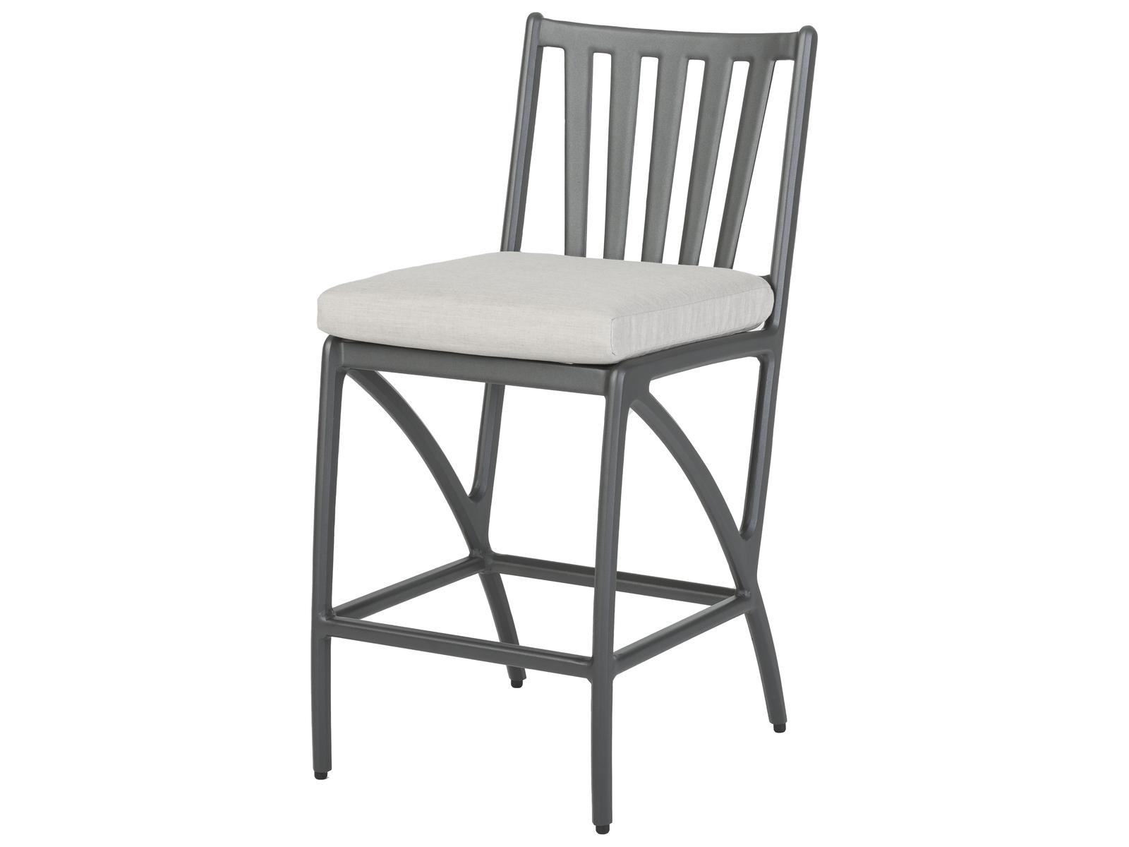Gensun Amari Aluminum Carbon Stationary Patio Counter Stool - No Cushion