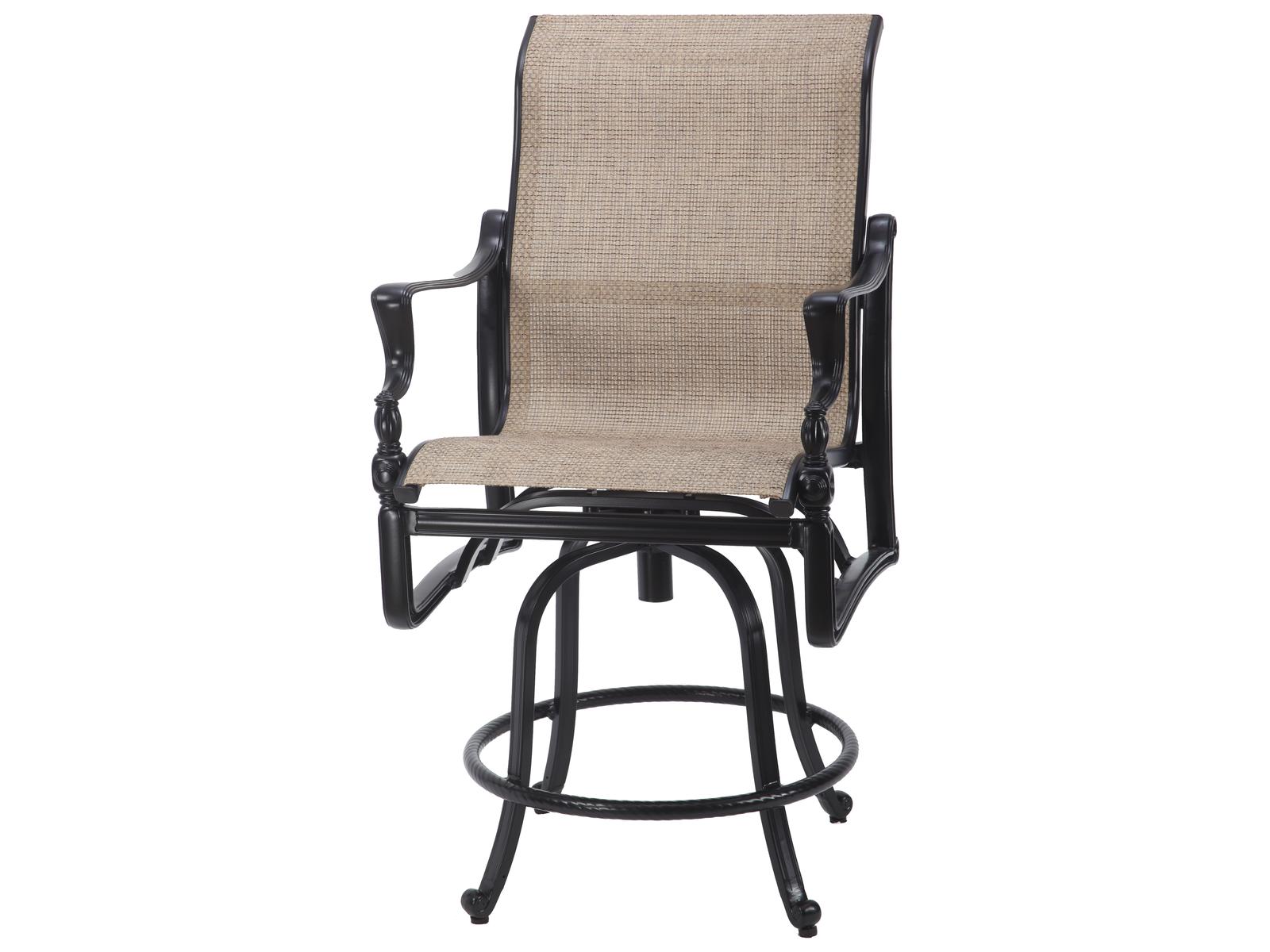 Gensun Bel Air Sling Cast Aluminum Swivel Patio Counter Stool
