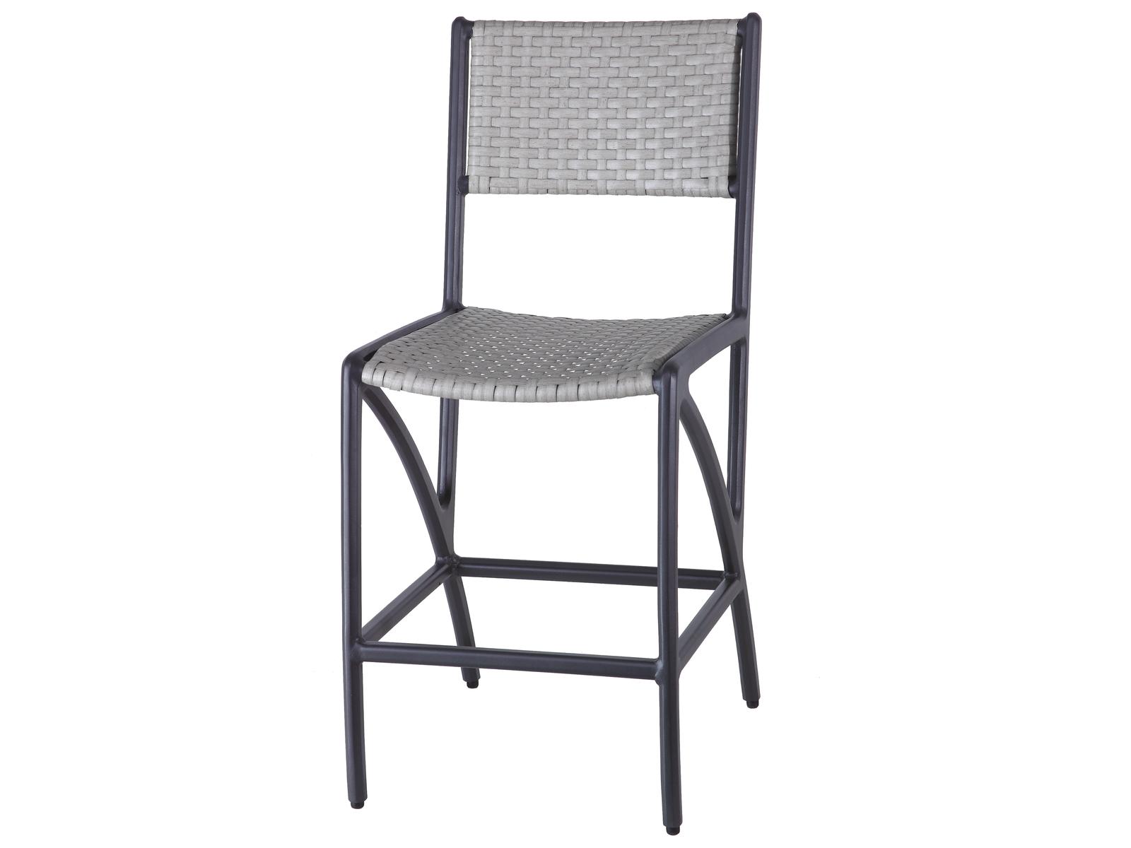 Gensun Amari Woven Aluminum Carbon Stationary Patio Counter Stool