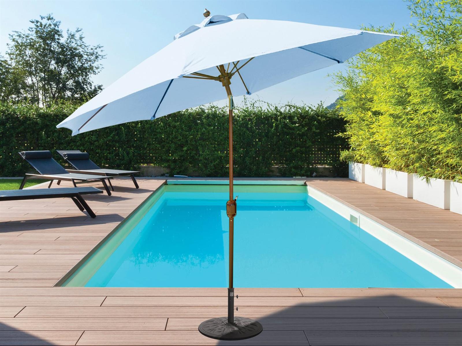 Galtech Quick Ship Aluminum 9 Foot Octagon Crank Lift Auto Tilt Patio Umbrella