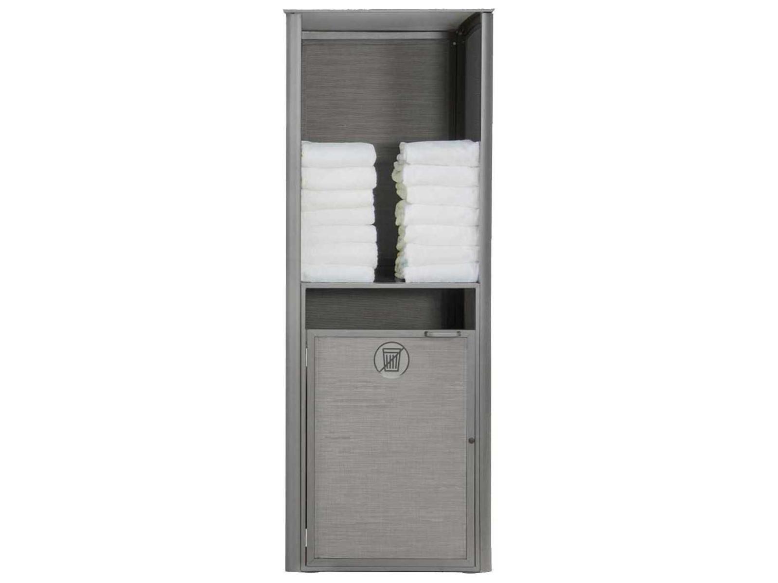 Grosfillex Sunset Sling Aluminum Mandras Blue/Platinum Gray Towel Valet Single Unit