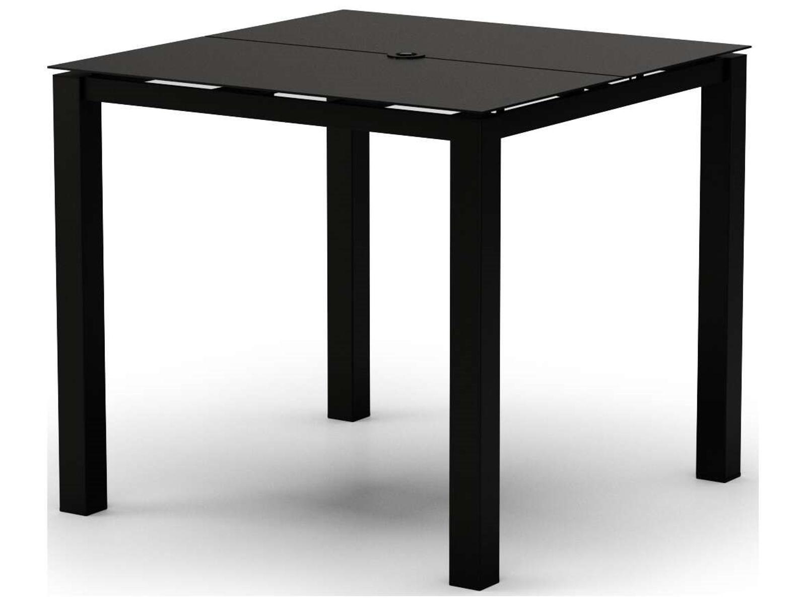 Homecrest Mode Aluminum Square Patio Bar Table with Umbrella Hole