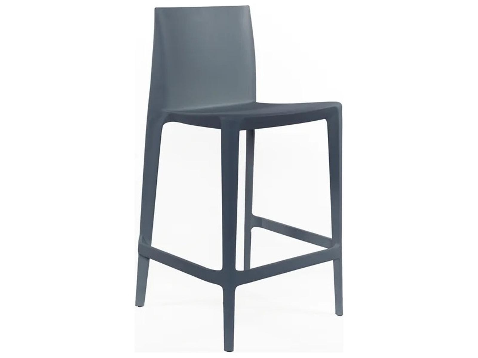 Heller Outdoor Bellini Dark Grey Recycled Plastic Counter Stool - Pack of 2
