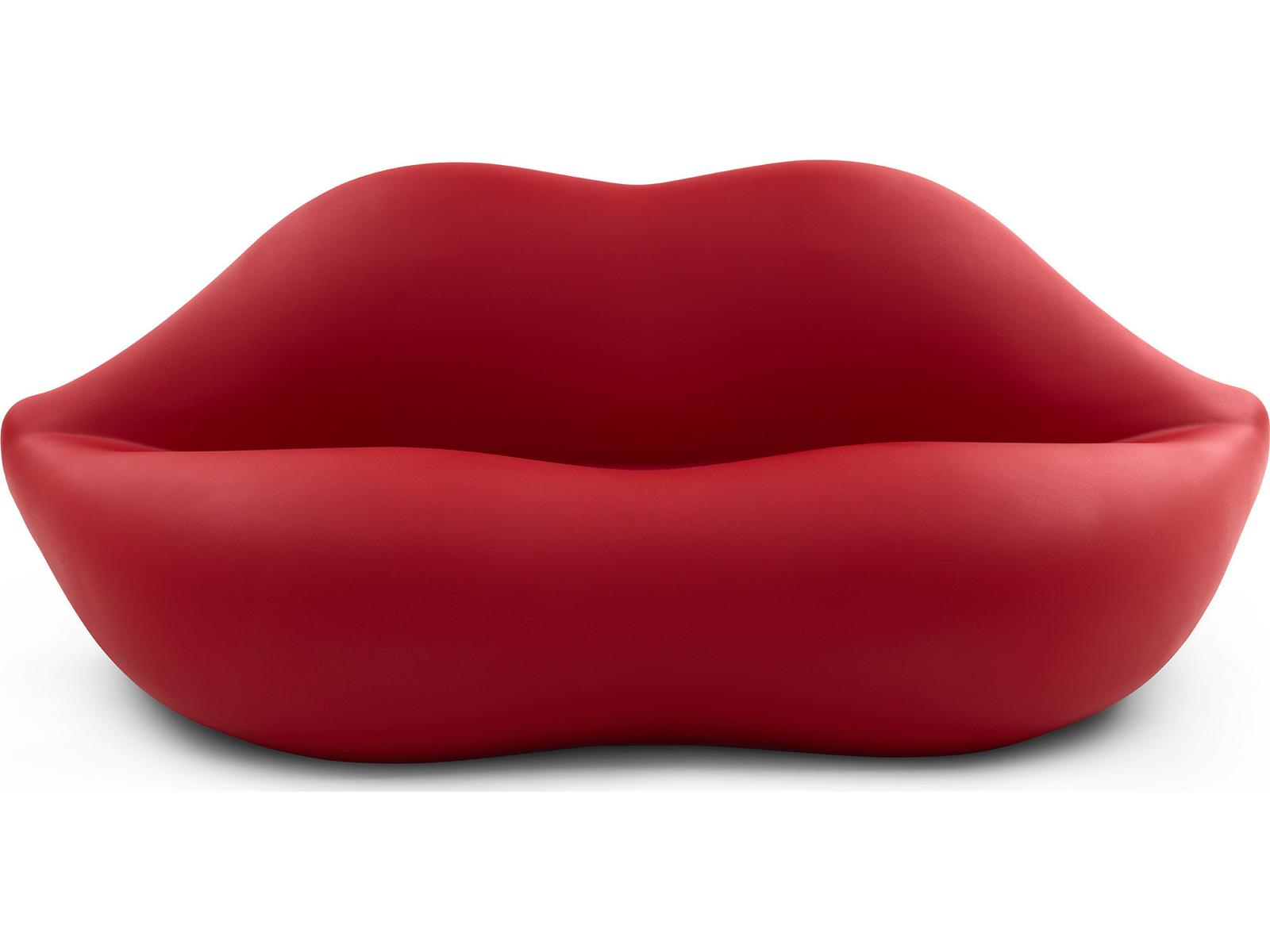 Heller Outdoor Bocca Red Polypropylene Resin Ottoman
