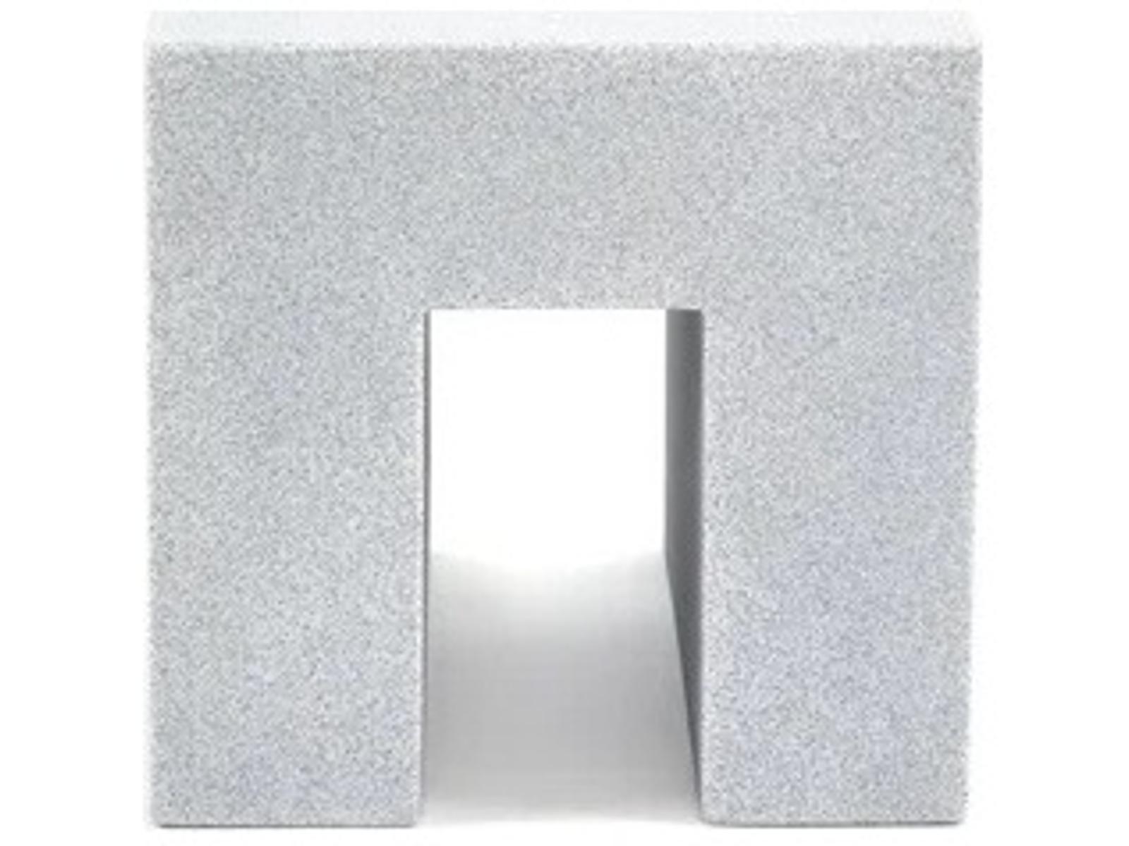 Heller Outdoor Vignelli Stoned Recycled Plastic Ottoman
