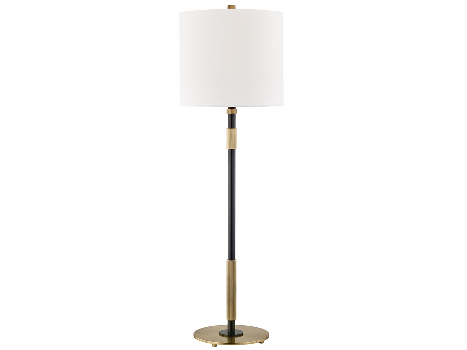 Hudson Valley Bowery 1-Light Buffet Table Lamp — Aged Old Bronze with ...