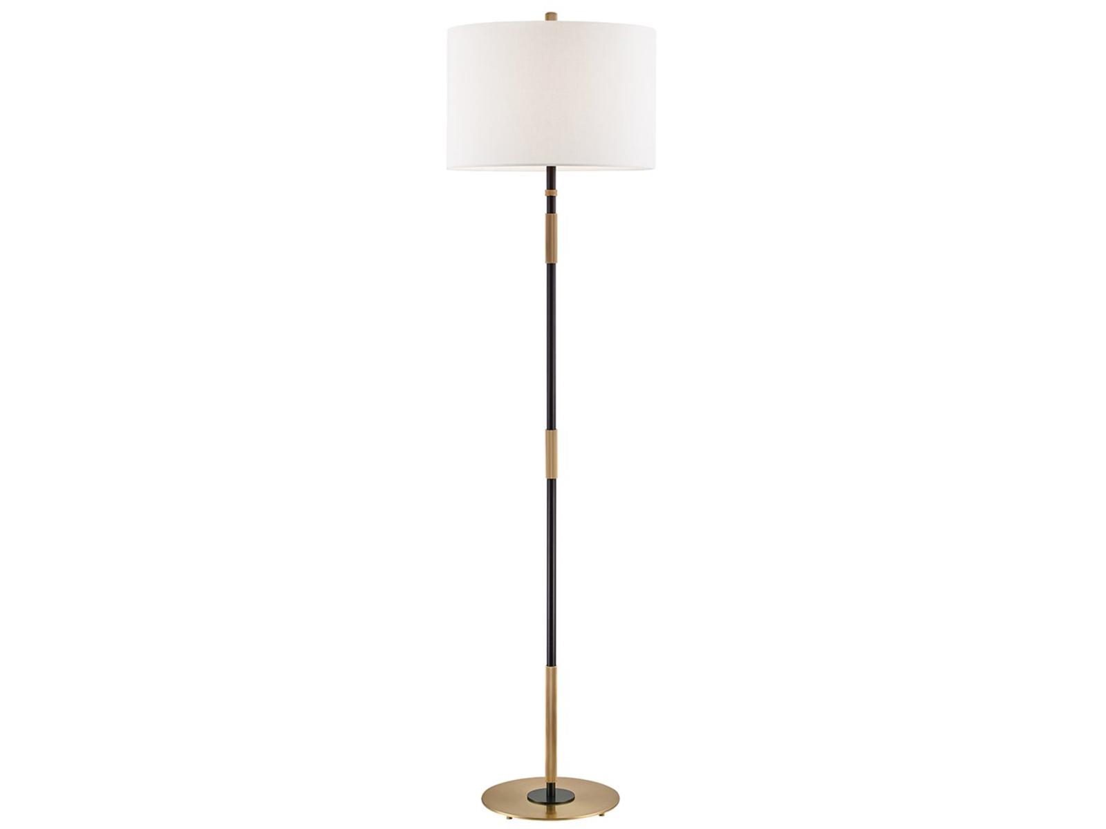Hudson Valley Bowery Aged Old Bronze Off White Linen Floor Lamp | L3724 ...