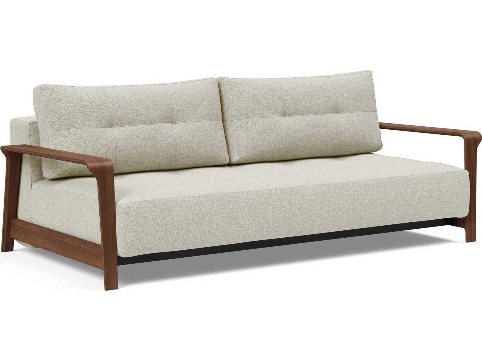 Innovation Ran Del Mixed Dance Natural Walnut Veneer White Upholstered Sofa Bed