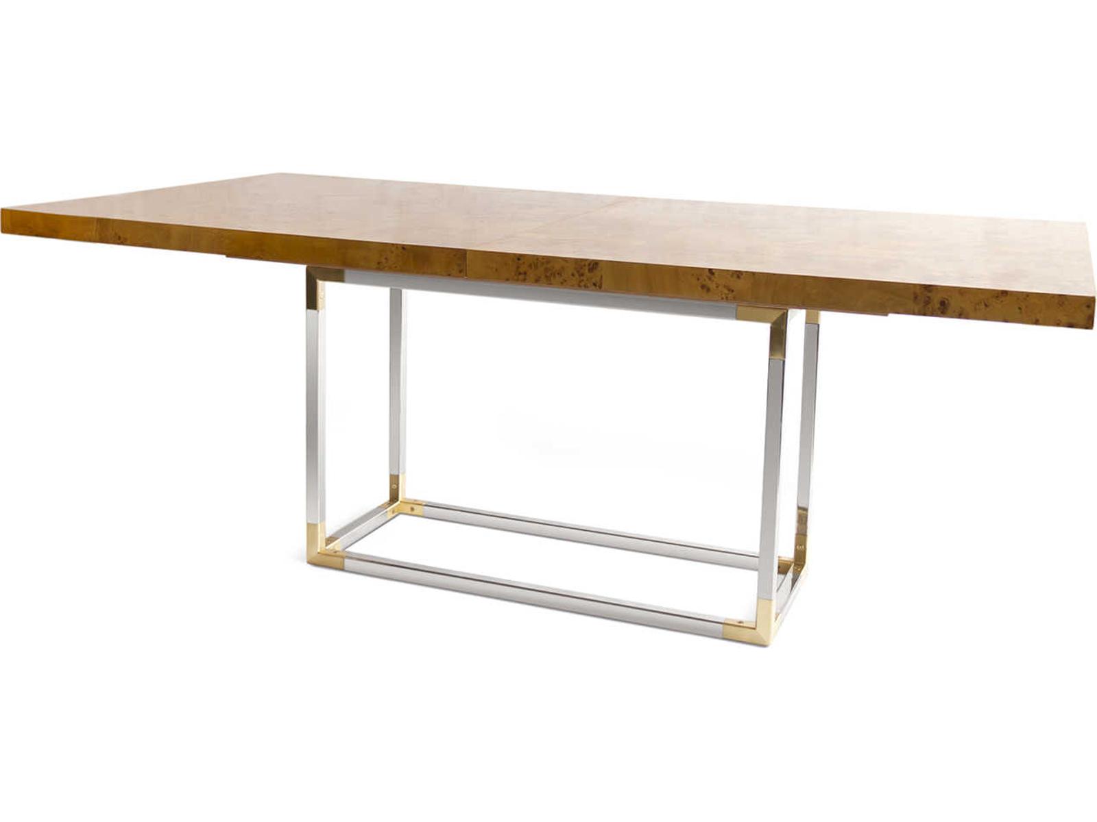 Jonathan Adler Bond Rectangular Wood Burled Mappa Dining Table