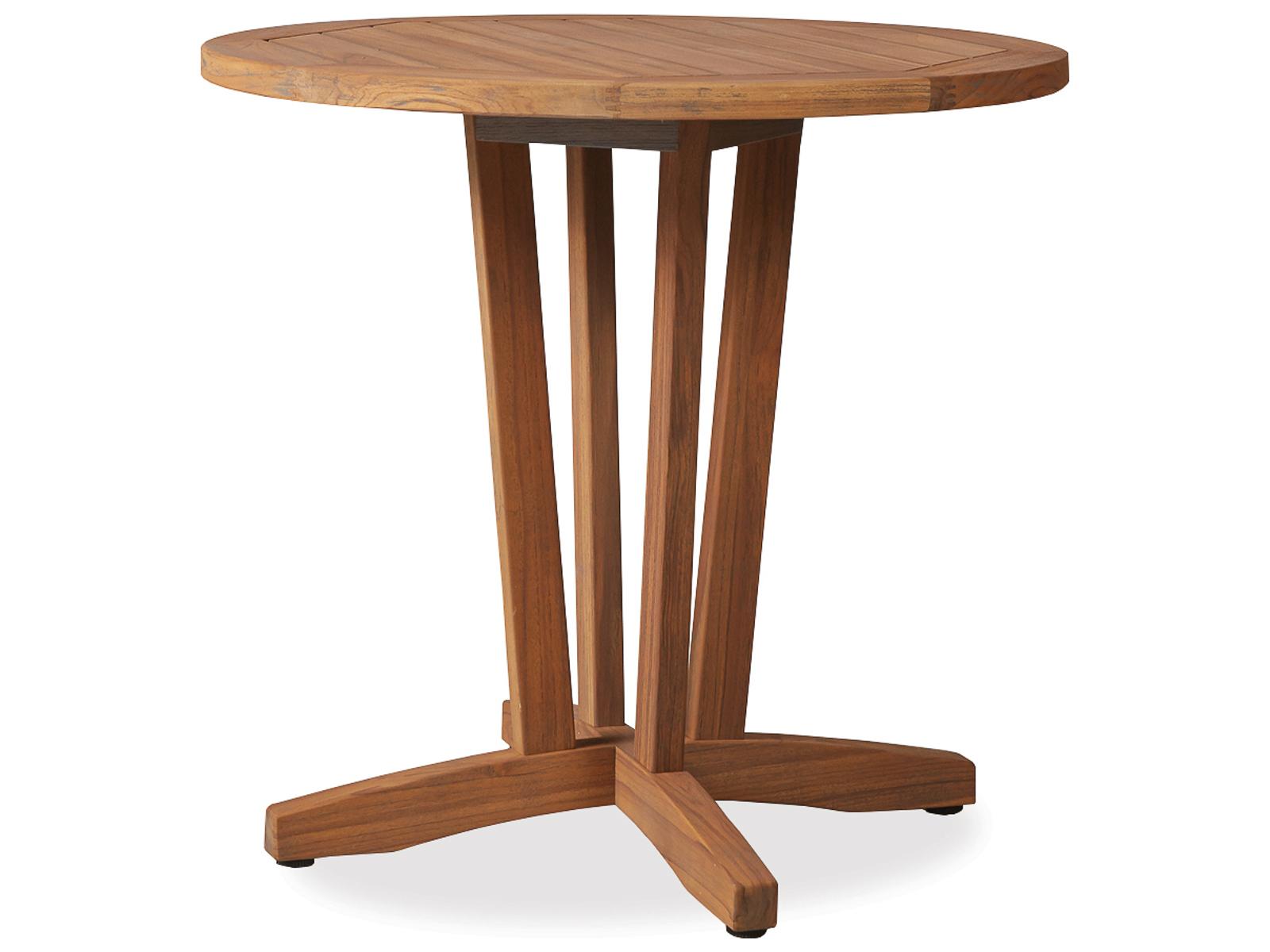 Lloyd Flanders Teak Round Outdoor Bistro Table