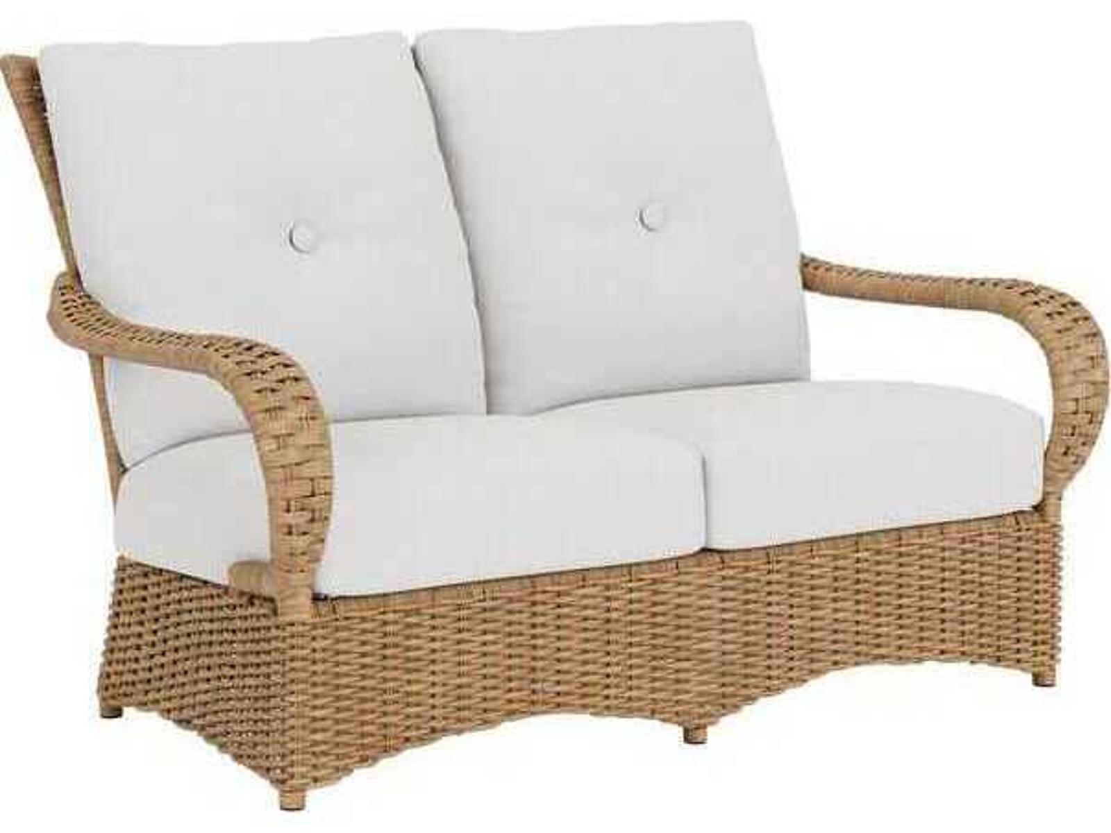 Lloyd Flanders Magnolia Woven Vinyl Wicker Loveseat - Thumbnail 5