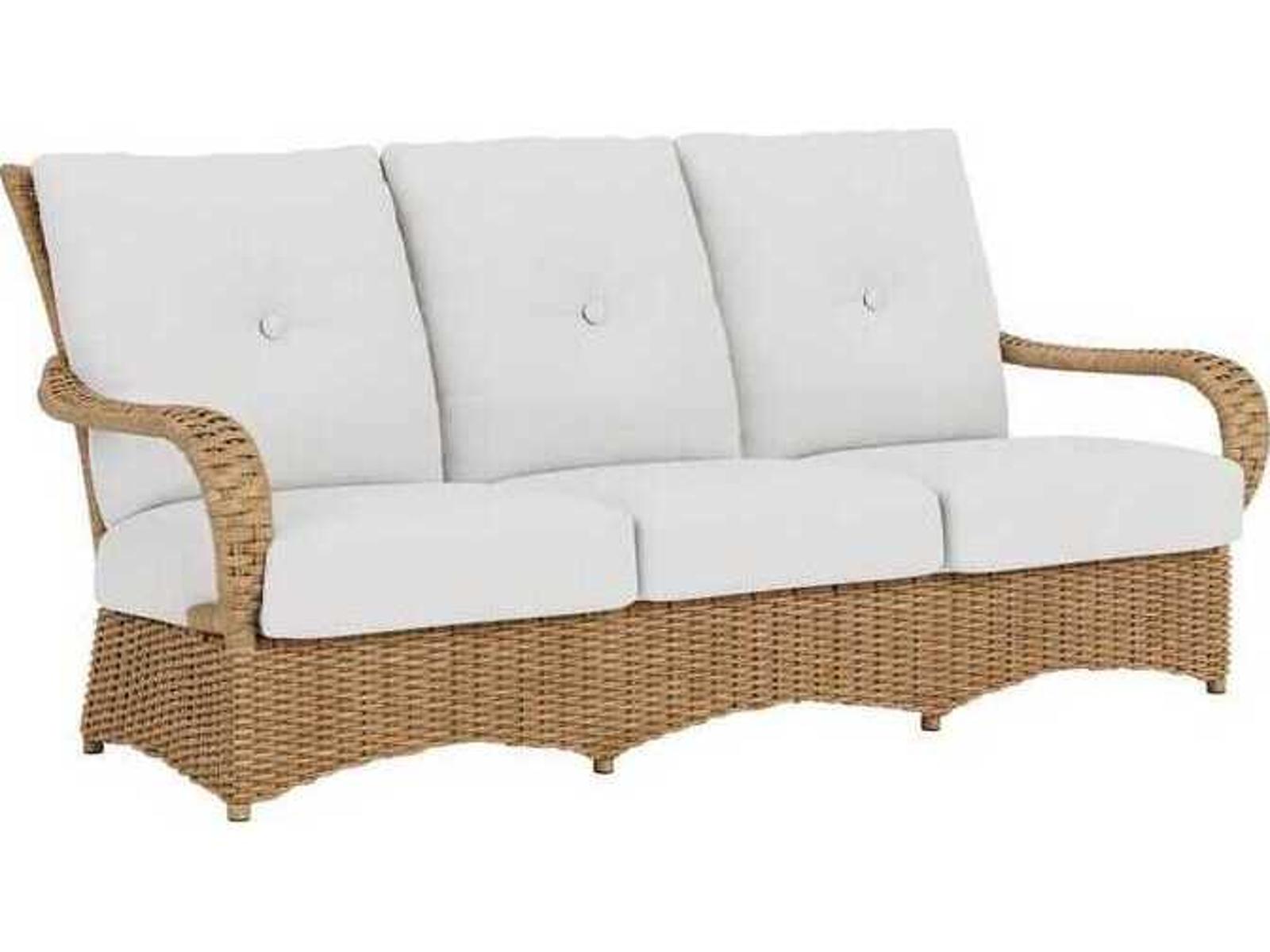 Lloyd Flanders Magnolia Woven Vinyl Wicker Sofa