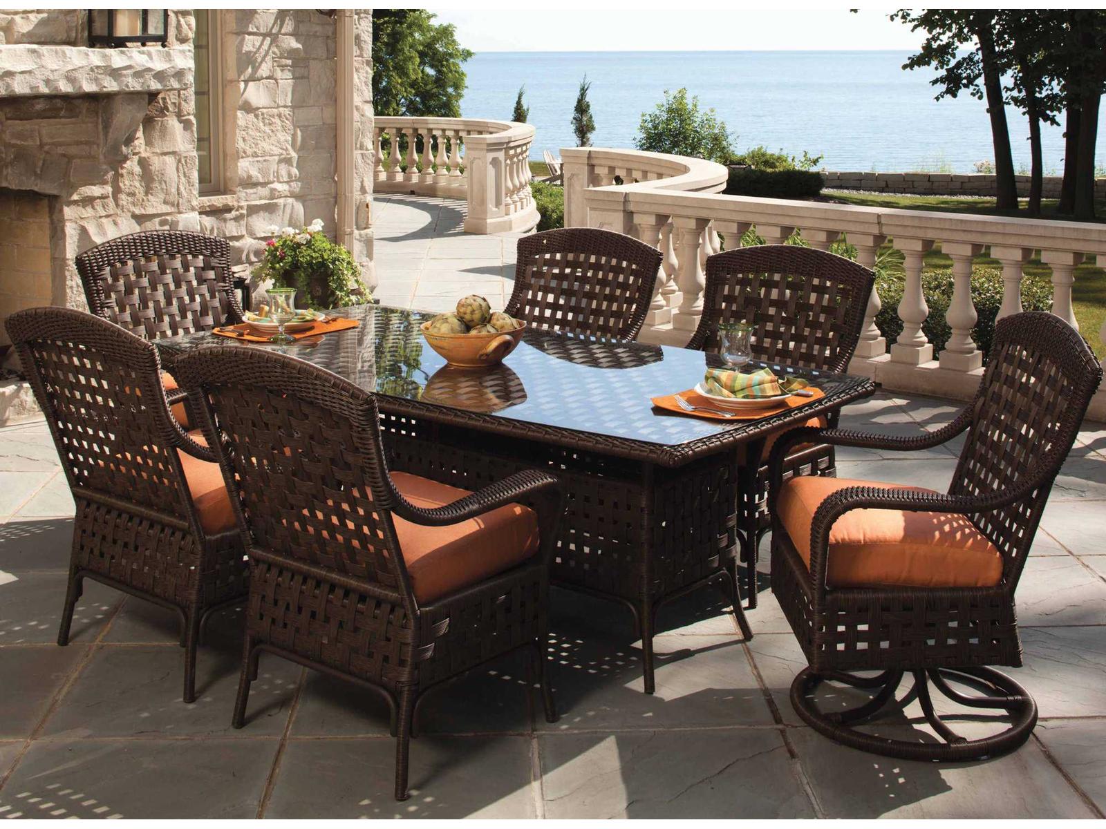 Lloyd Flanders Haven Wicker Outdoor Patio Dining Set