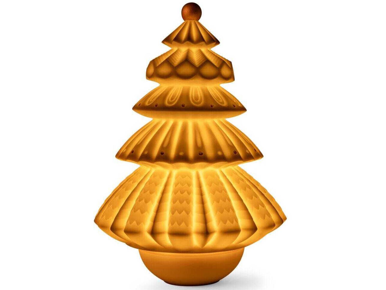 Lladro Christmas Tree Matte White Table Lamp