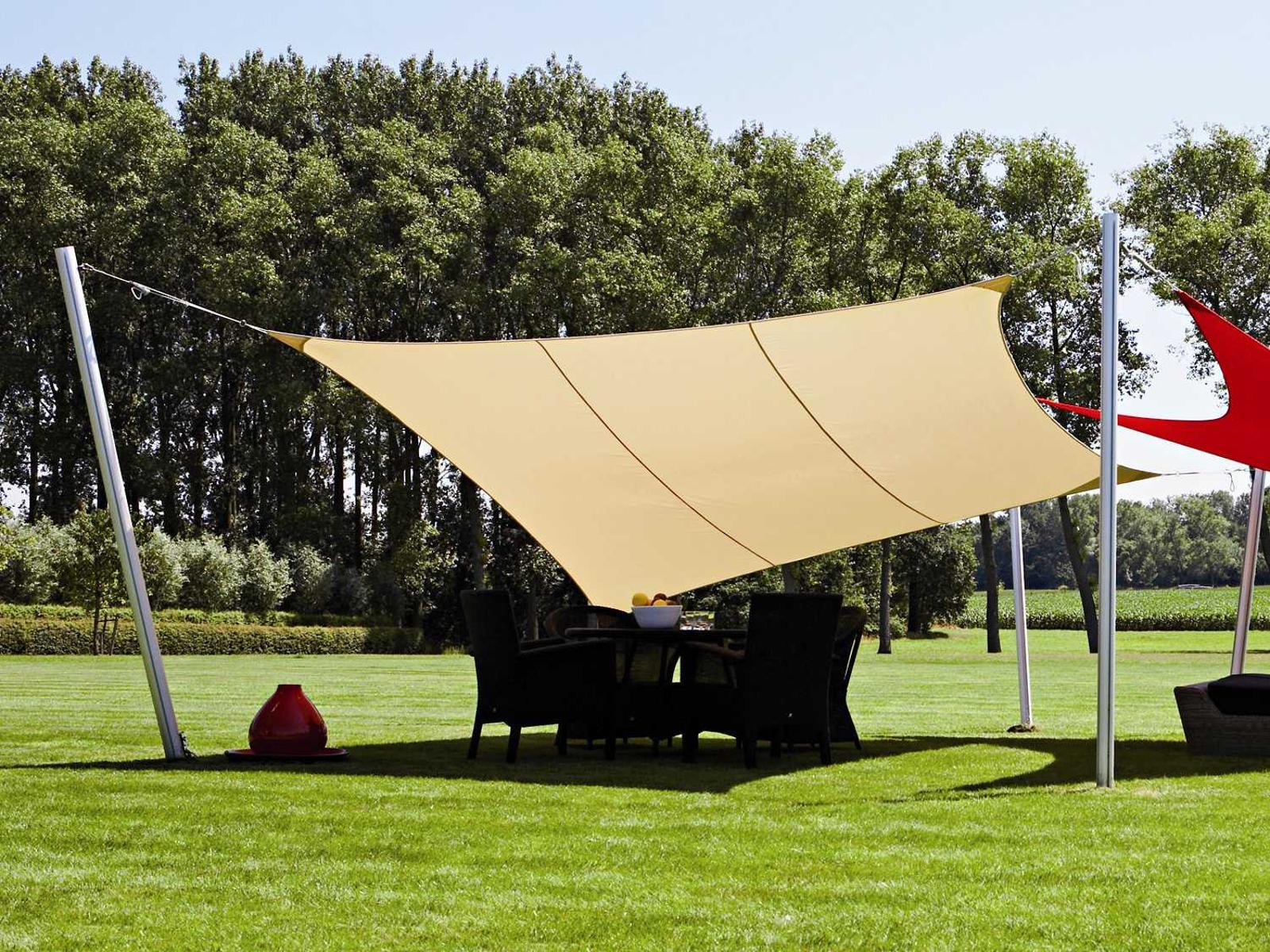 Luxury Umbrellas Ingenua 10 Foot Square Anodized Aluminum Shade Sail Patio Umbrella