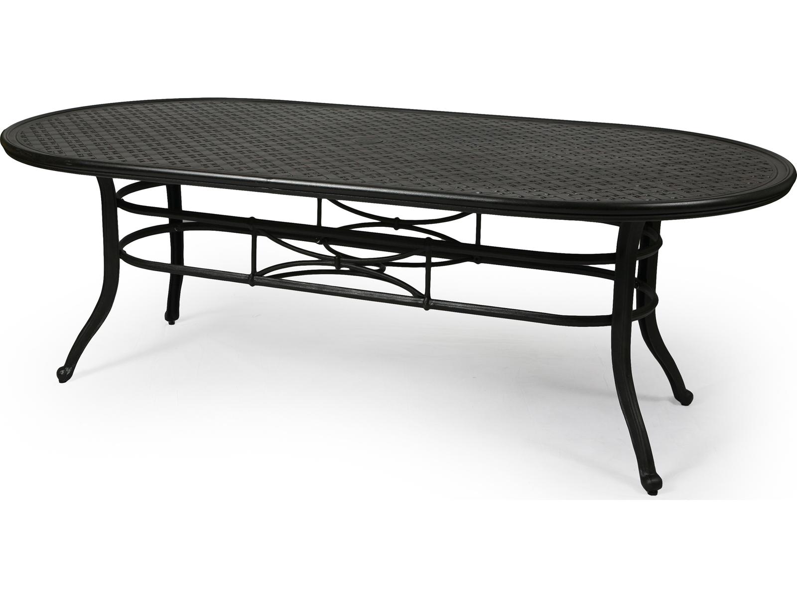 Mallin Napa Oval Outdoor Patio Dining Table with Umbrella Hole