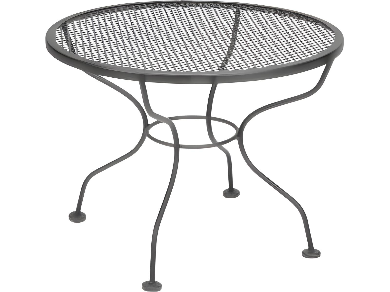 Meadowcraft Micro Mesh Wrought Iron Round Patio Coffee Table