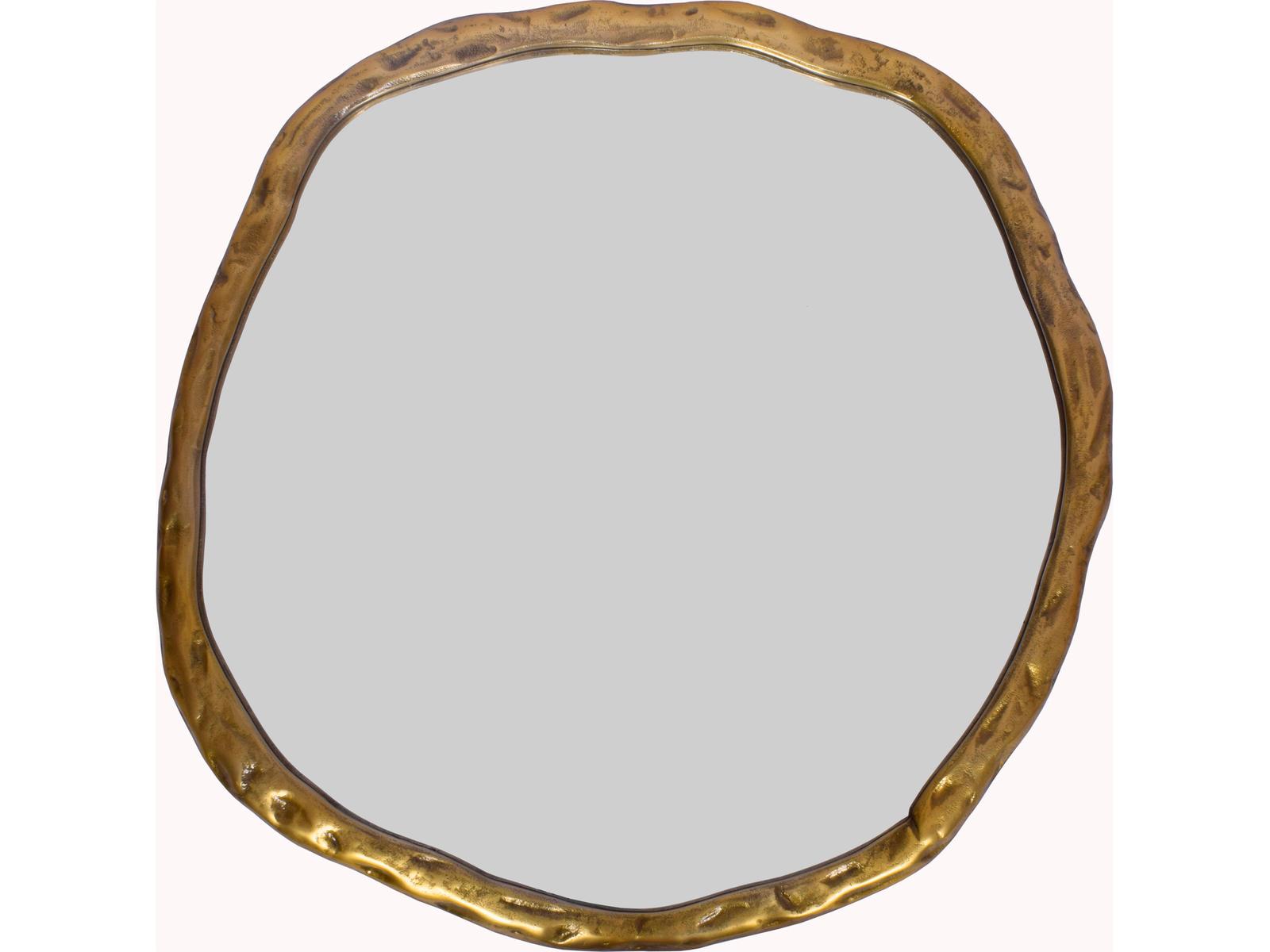 Moe's Home Foundry Brushed Gold Round Wall Mirror