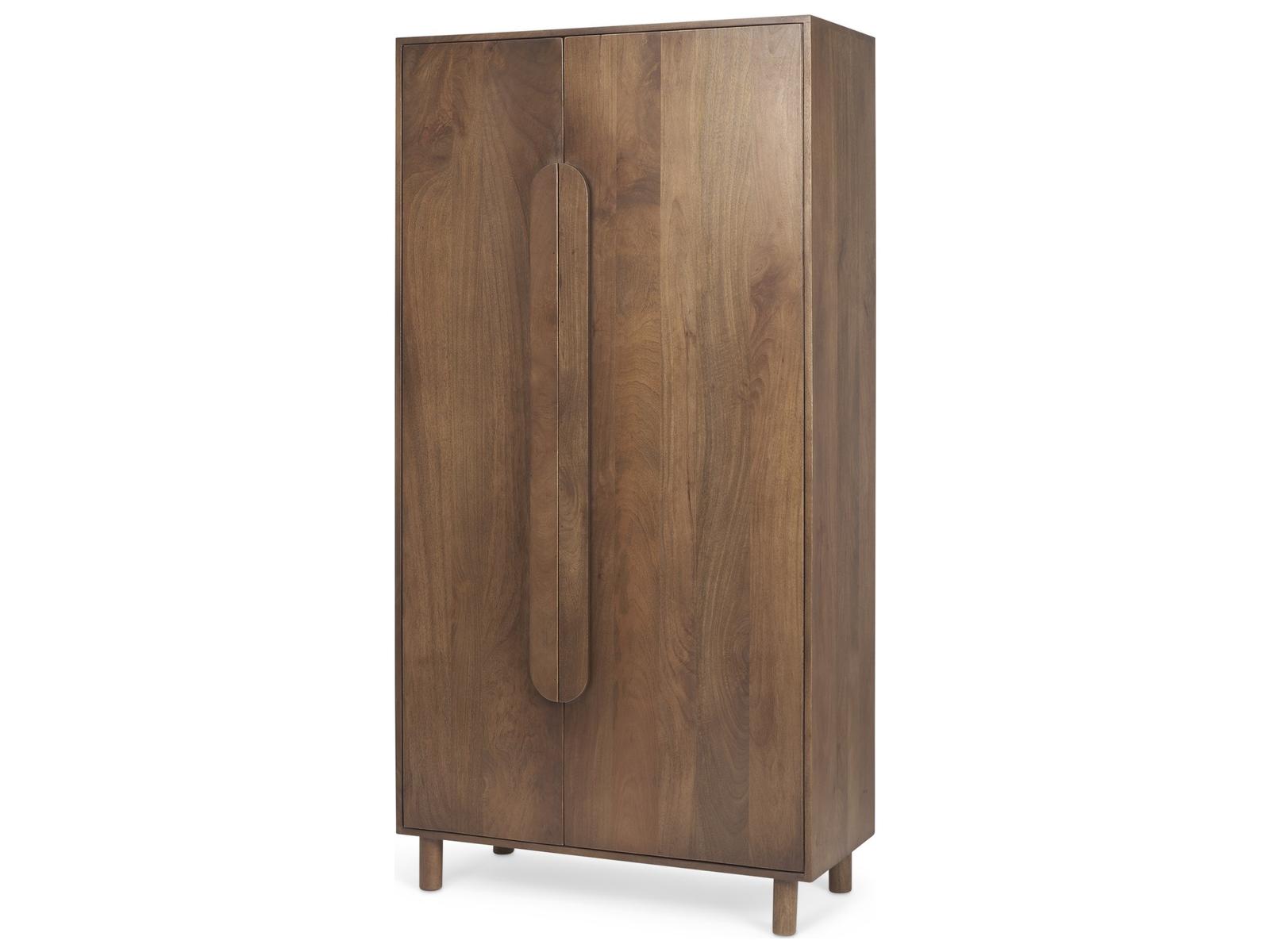 Mercana Astrid 36.0L x 17.0W x 70.0H Medium Brown Solid Wood Armoire